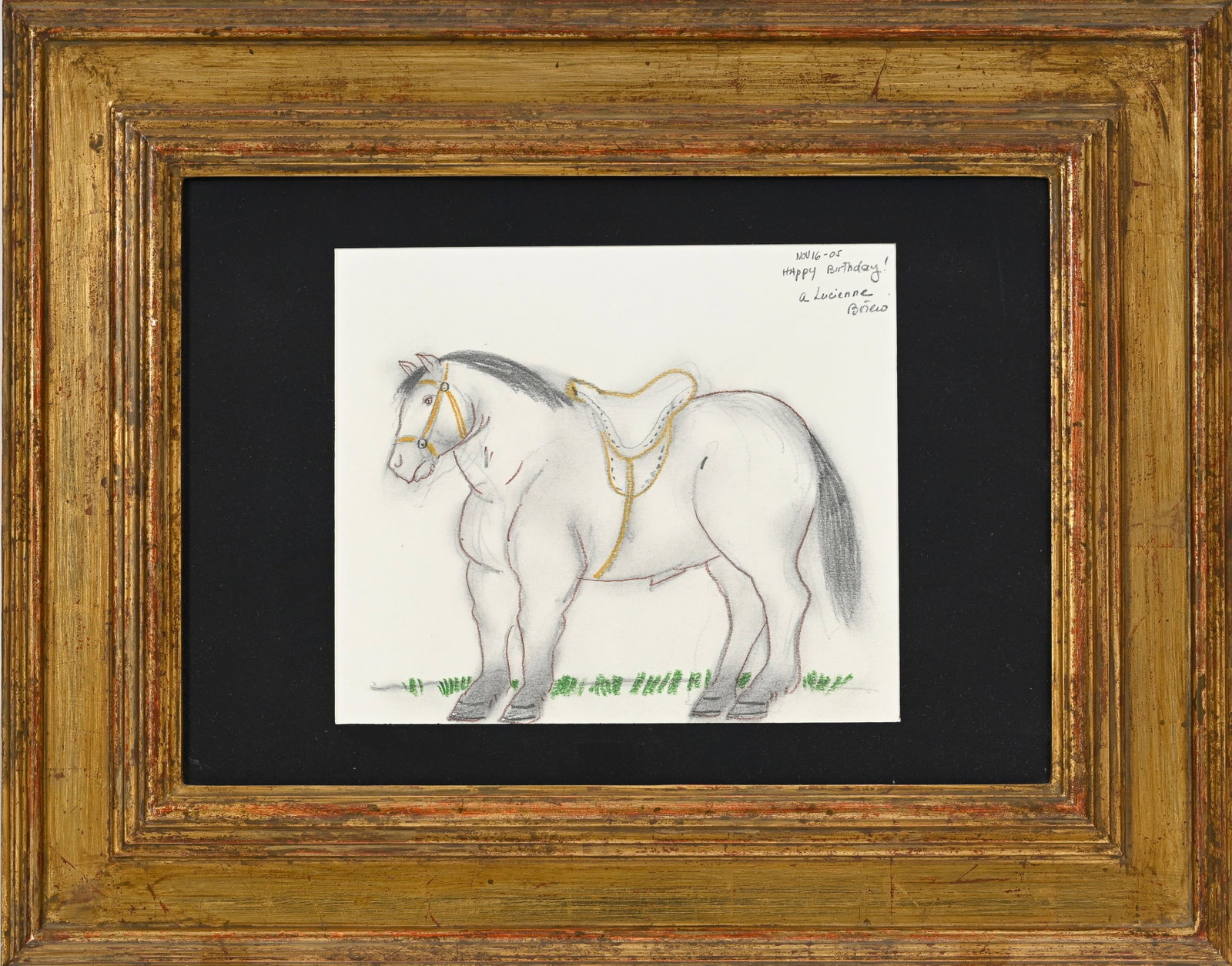 Fernando Botero (1932-2023), Cheval, crayon de graphite et pastel gras sur papier, signé, dat&# - 2