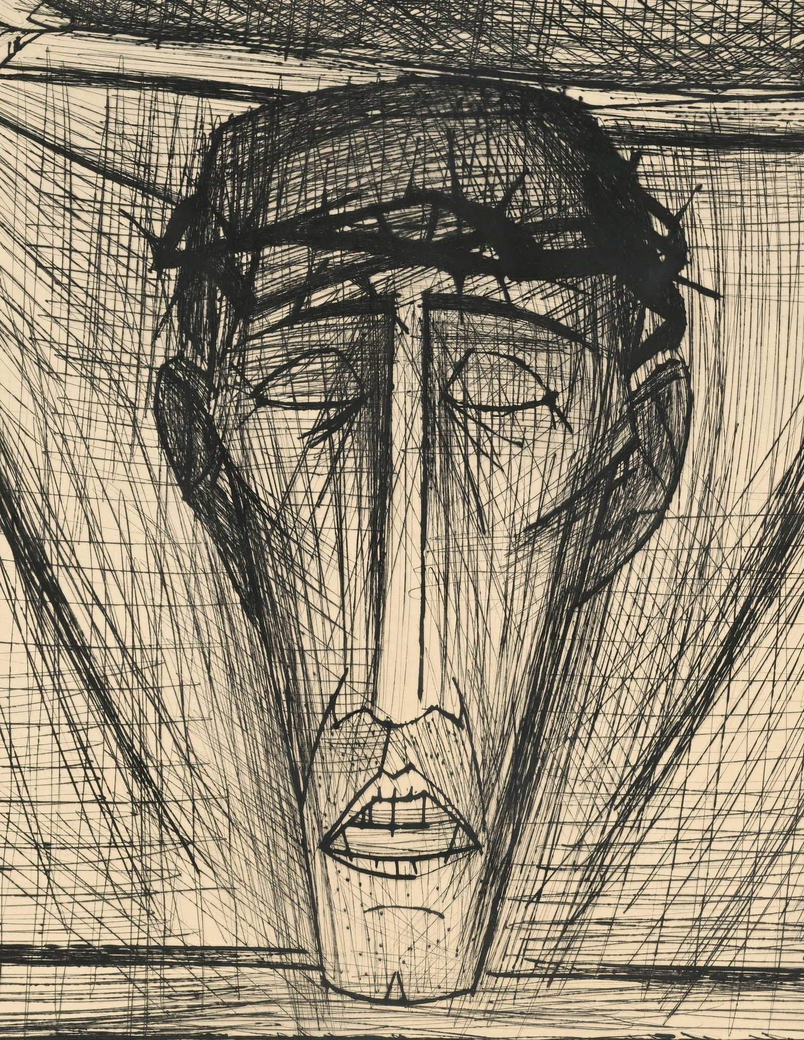 Bernard Buffet (1928-1999), d'après, "Sainte-Face", 1953, lithographie, signée et numé - 3