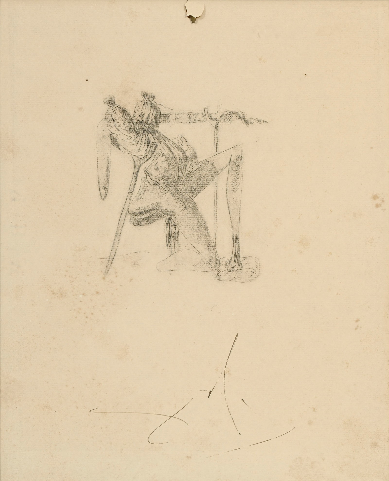Salvador Dali (1904-1989), Oeuvre préparatoire pour Les Chants de Maldoror, monotype, 1933, sig: Salvador Dali (1904-1989), Oeuvre préparatoire pour Les Chants de Maldoror, monotype, 1933, signé à la plume, 25x20 cm Provenance: Galerie André François Petit, Paris