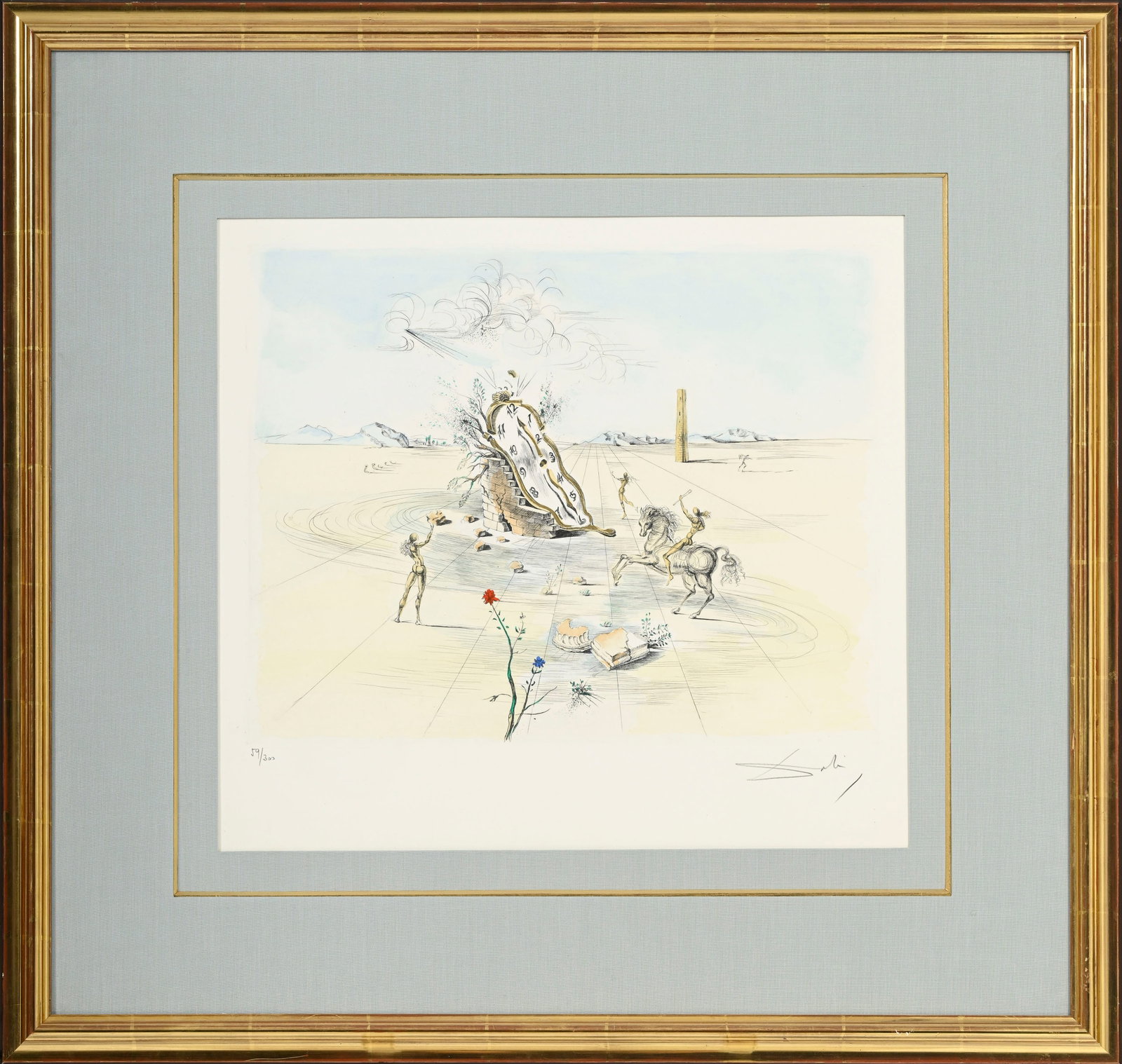 Salvador Dali (1904-1989), d'après, "Cavalier cosmique", 1982, eau-forte en couleurs, signé - 2