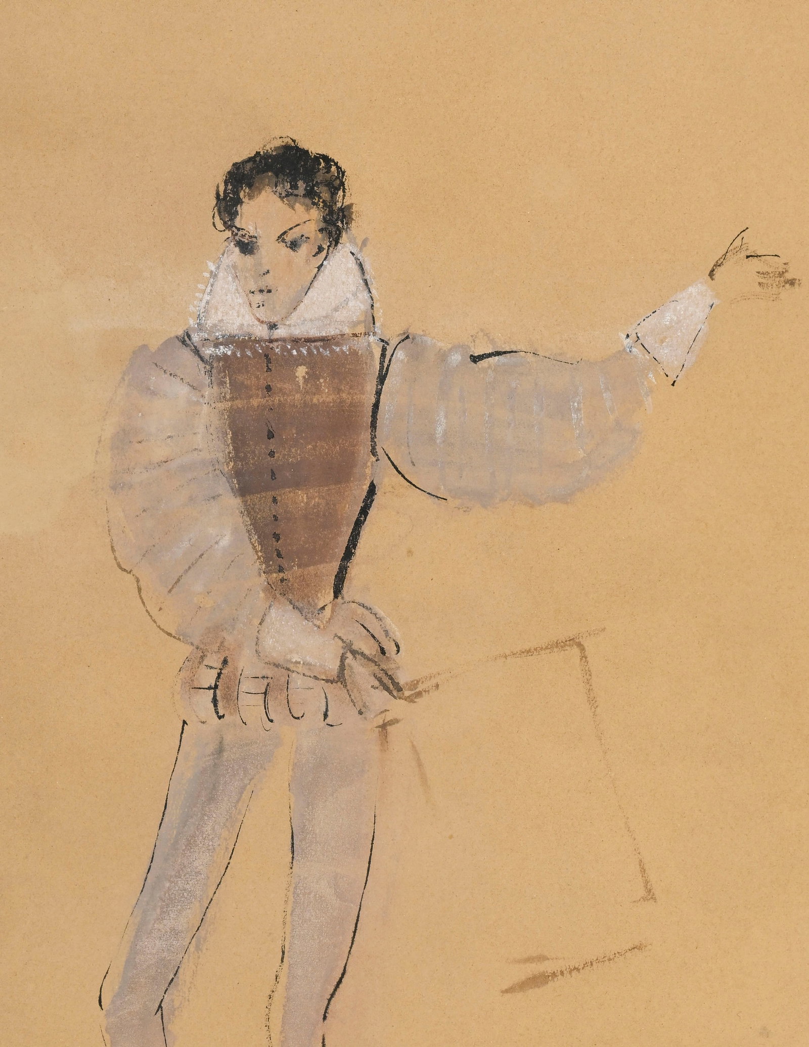 Leonor Fini (1907-1996), Projets de costumes, suite de 7 croquis à l'aquarelle, gouache, encre  - 15