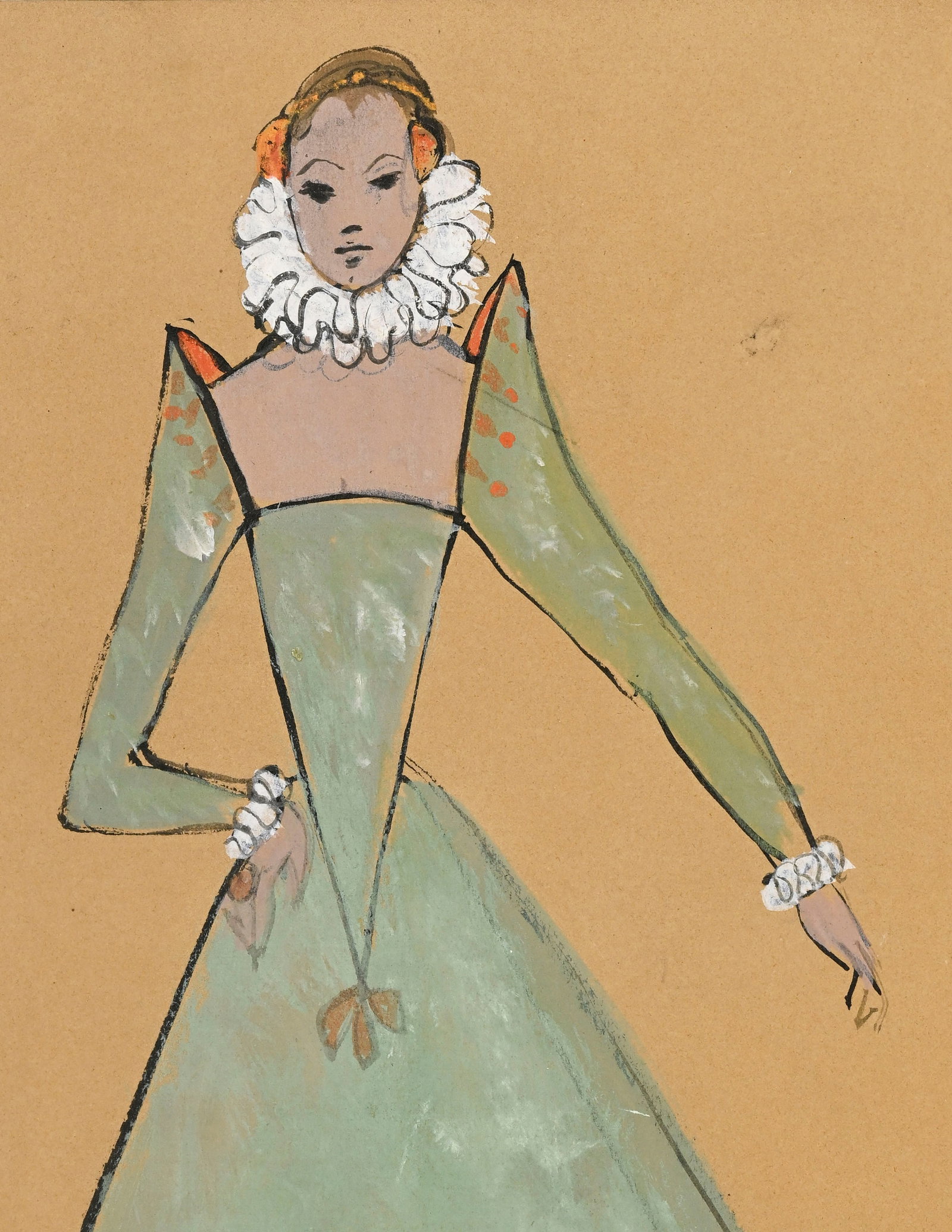 Leonor Fini (1907-1996), Projets de costumes, suite de 7 croquis à l'aquarelle, gouache, encre  - 19