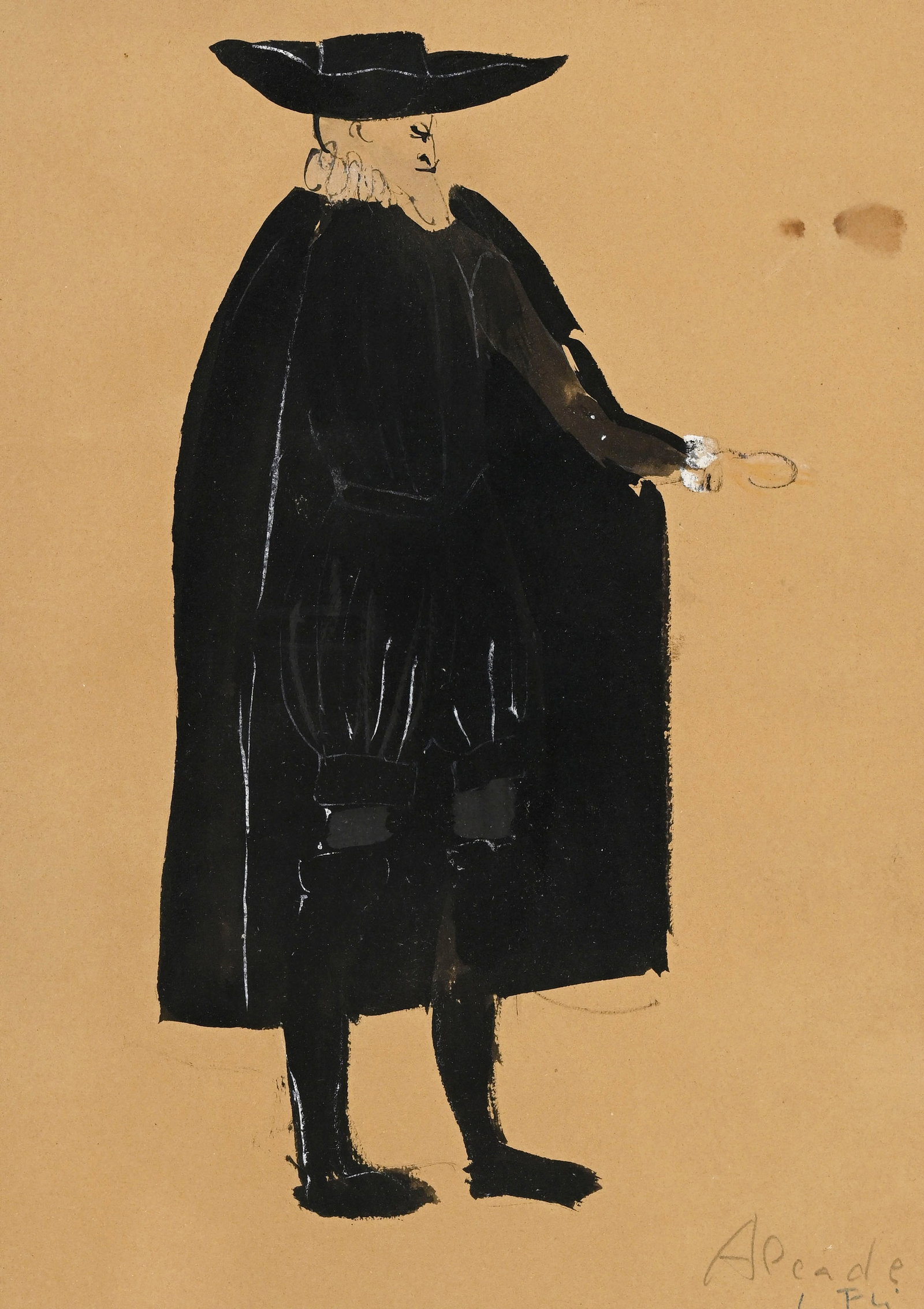 Leonor Fini (1907-1996), Projets de costumes, suite de 7 croquis à l'aquarelle, gouache, encre  - 3