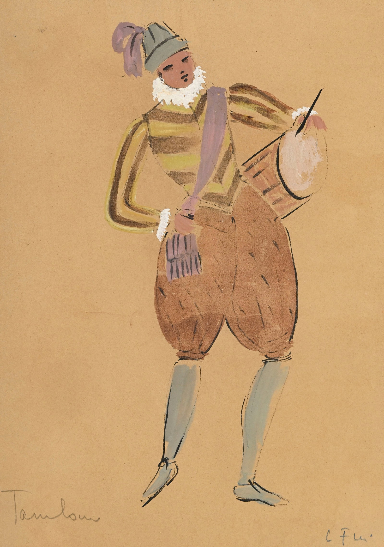 Leonor Fini (1907-1996), Projets de costumes, suite de 7 croquis à l'aquarelle, gouache, encre  - 4