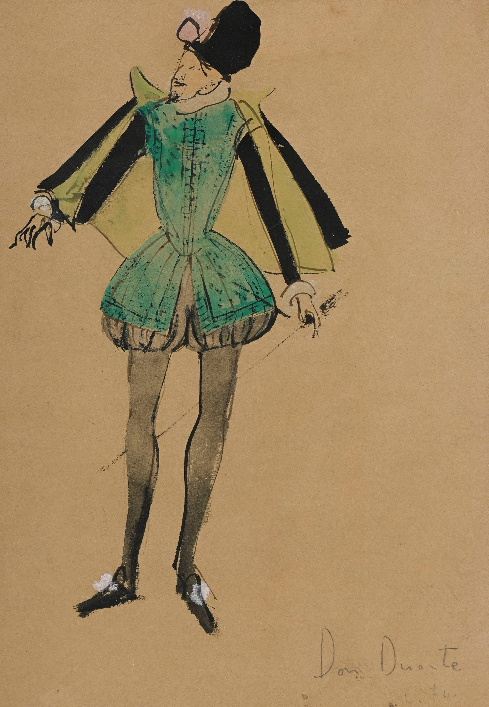 Leonor Fini (1907-1996), Projets de costumes, suite de 7 croquis à l'aquarelle, gouache, encre  - 6