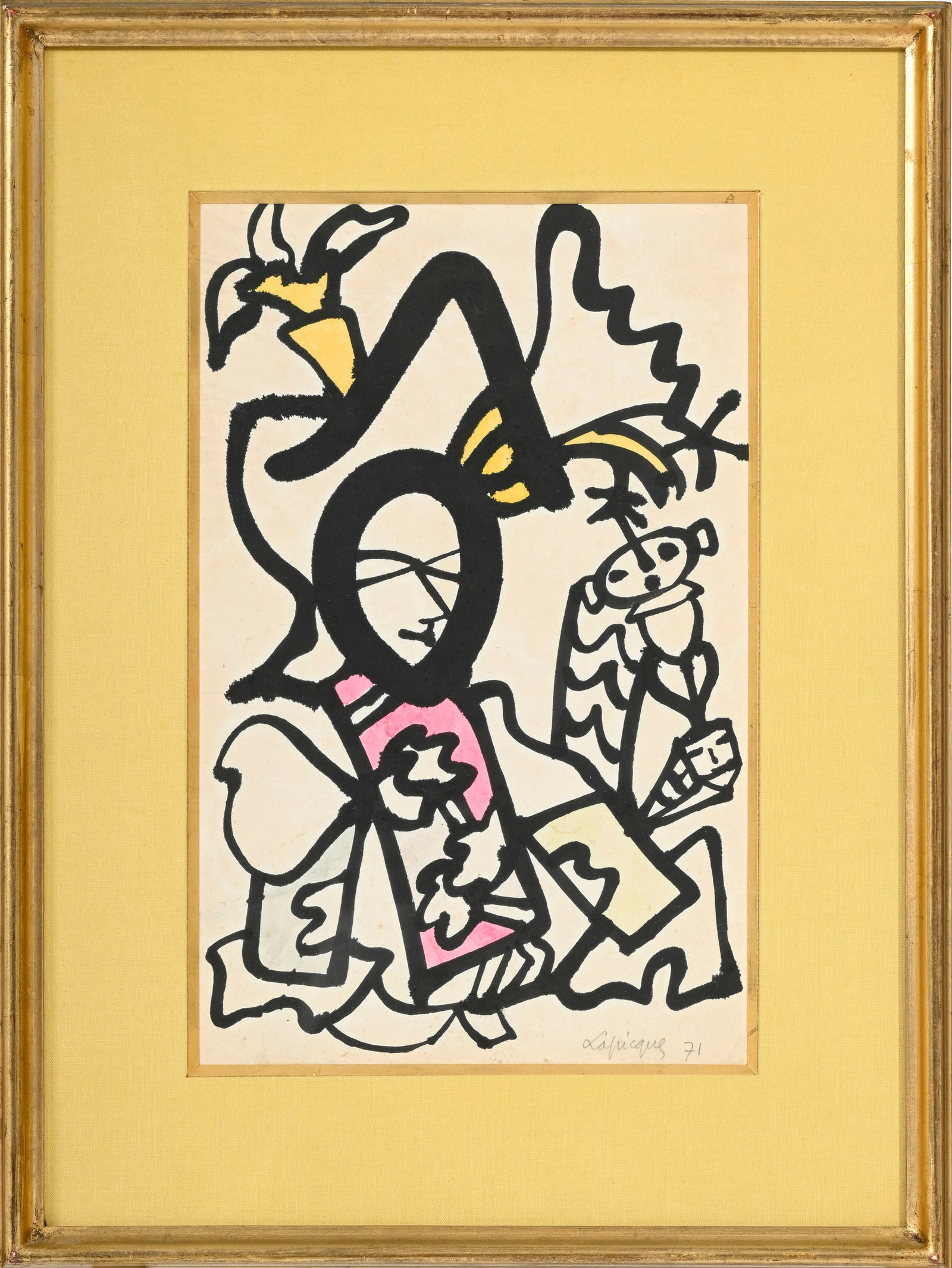 Charles Lapicque (1898-1988), "L'heure espagnole", 1971, encre et aquarelle sur papier, signée  - 2