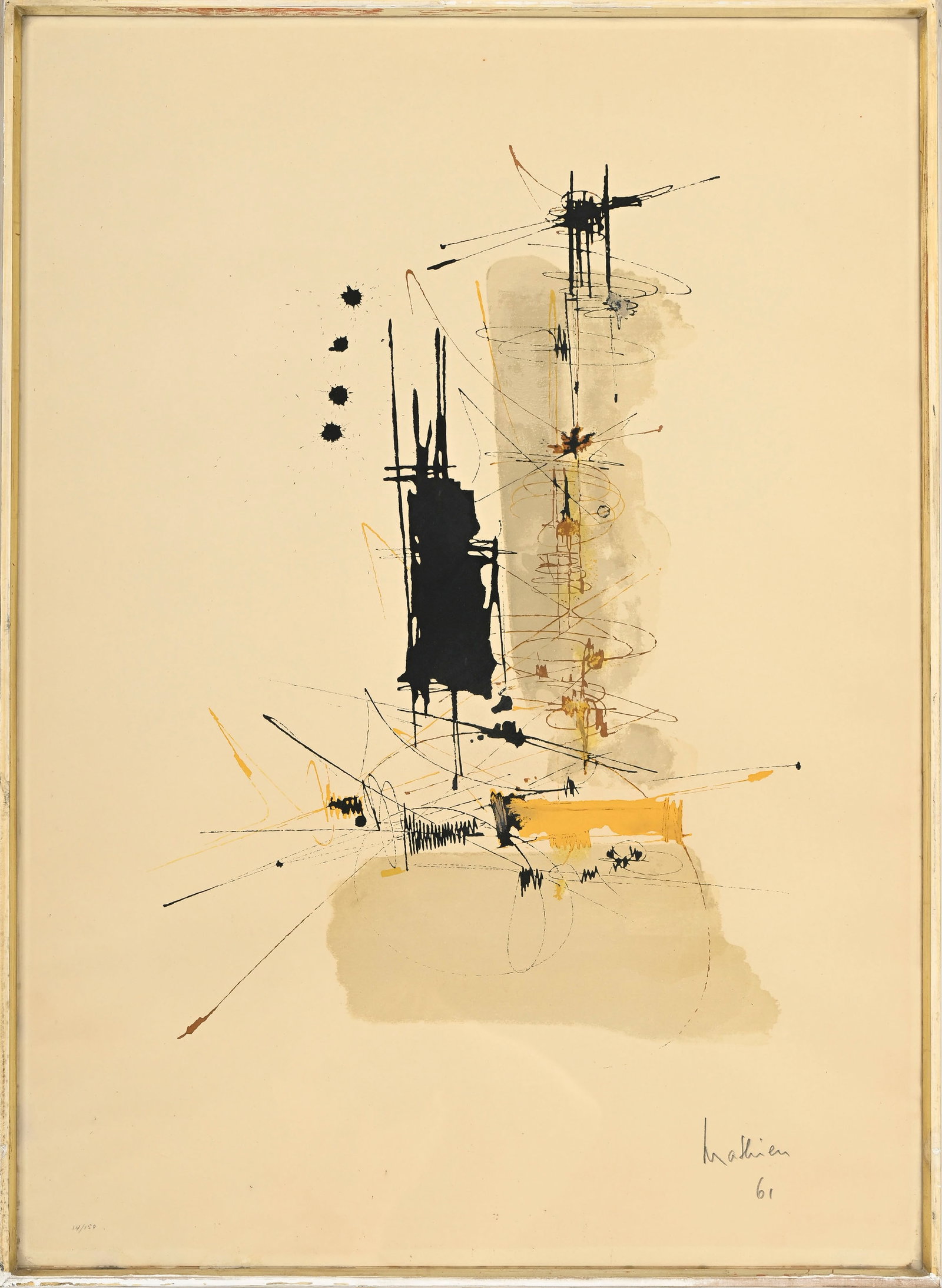 Georges Mathieu (1921-2012), d'après, Composition, 1961, lithographie, signée, datée  - 2