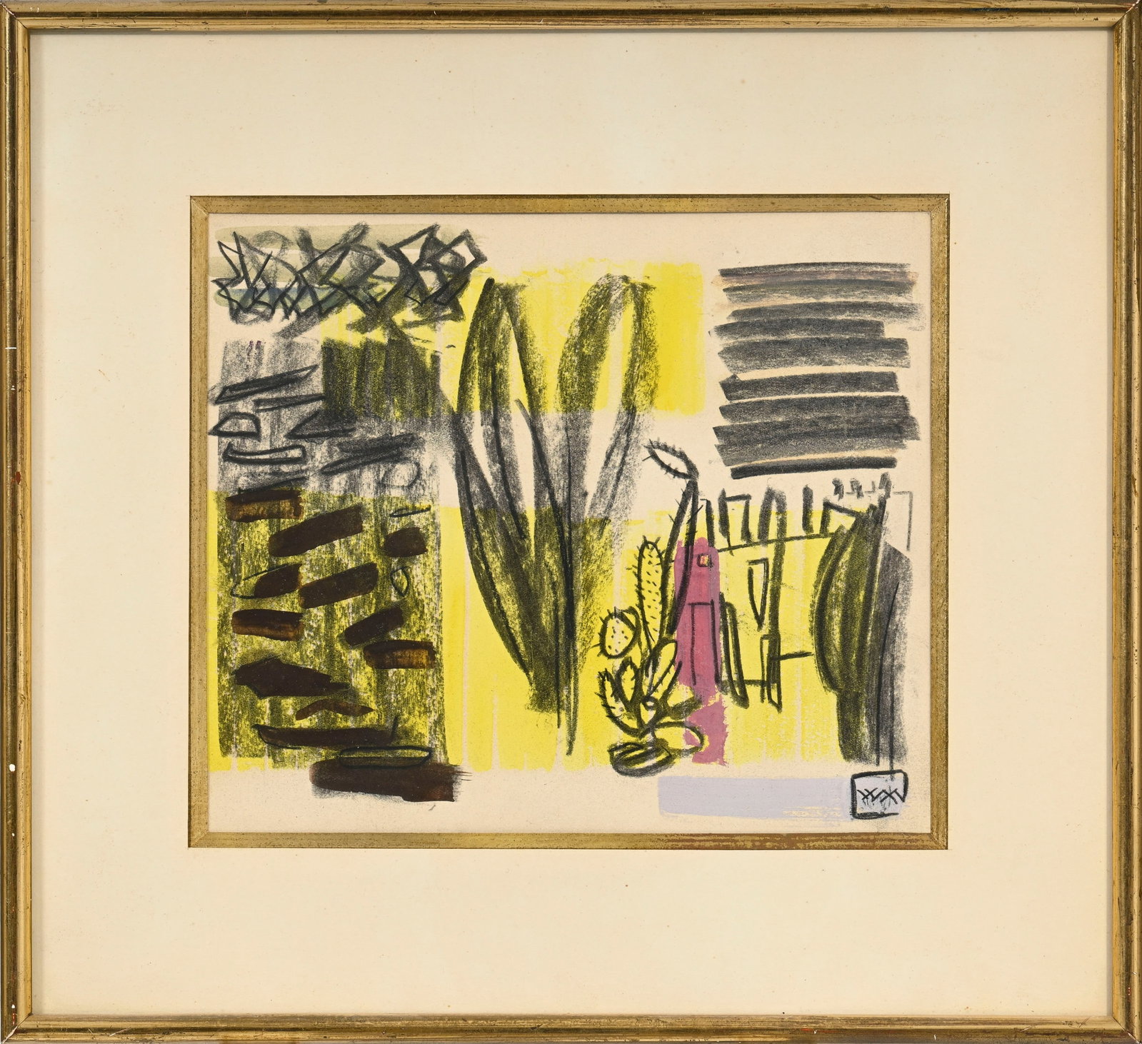 Willy Mucha (1905-1995), Composition, 1954, technique mixte sur papier, monogrammée, signé - 2