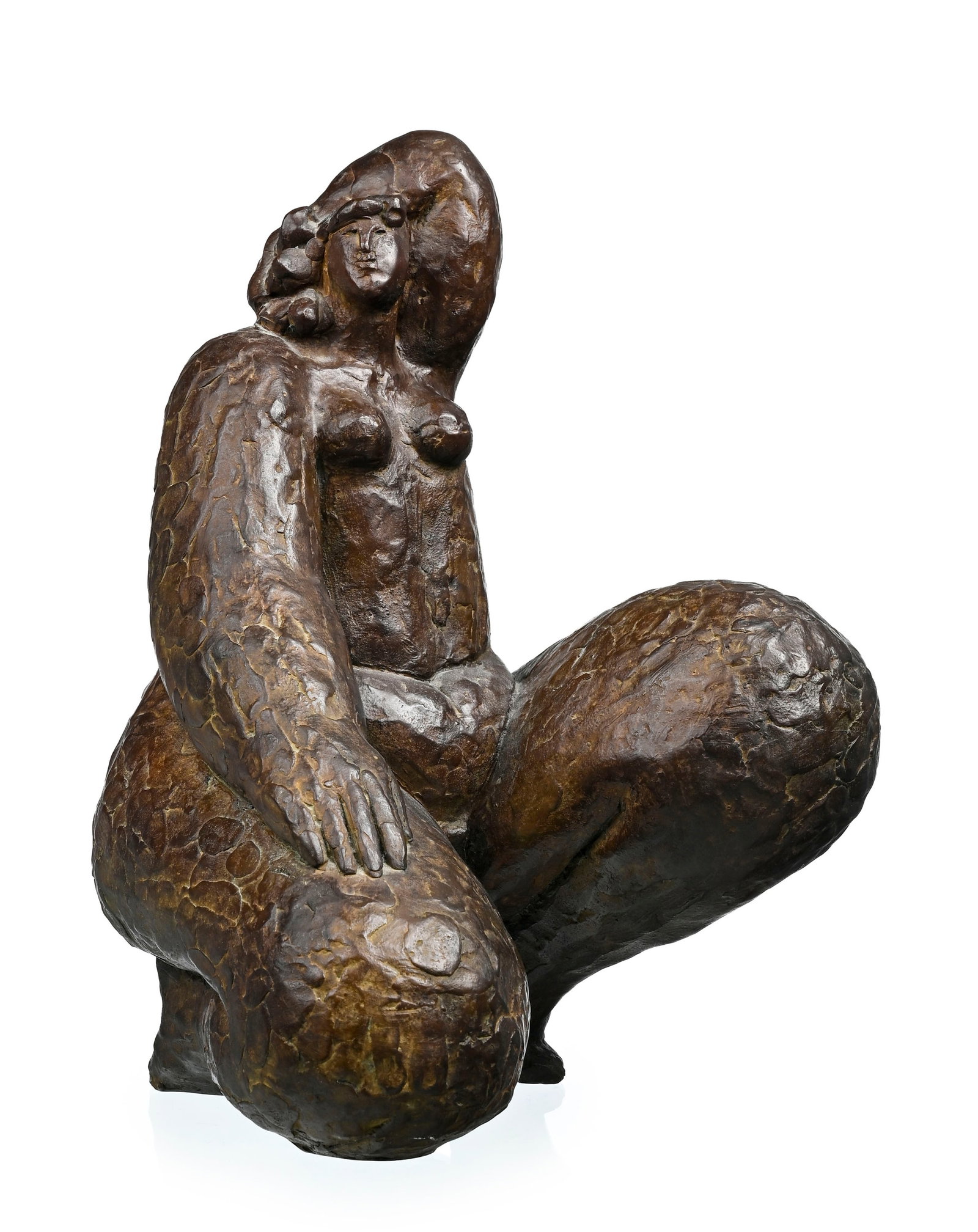 Franco Mauro Franchi (1951), Femme nue agenouillée, sculpture en bronze, signée et contres: Franco Mauro Franchi (1951), Femme nue agenouillée, sculpture en bronze, signée et contresignée, h. 33,5 cm
