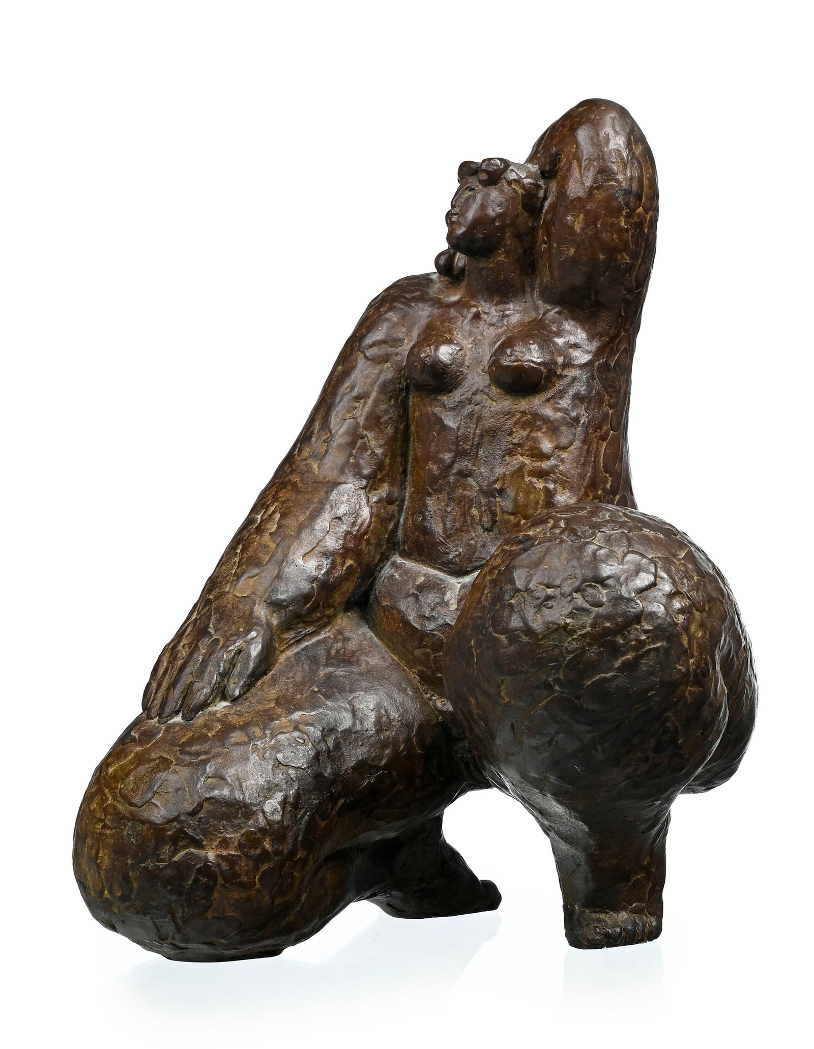 Franco Mauro Franchi (1951), Femme nue agenouillée, sculpture en bronze, signée et contres - 2