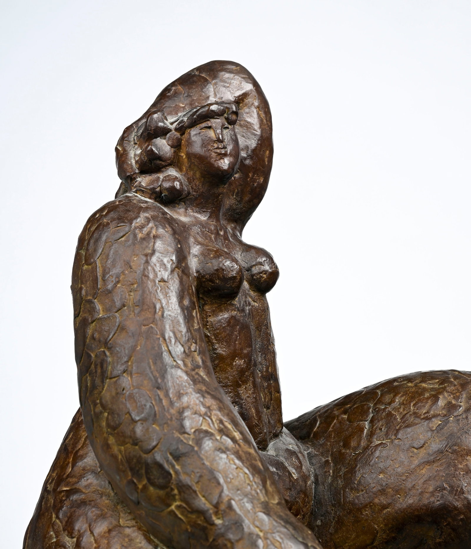 Franco Mauro Franchi (1951), Femme nue agenouillée, sculpture en bronze, signée et contres - 5