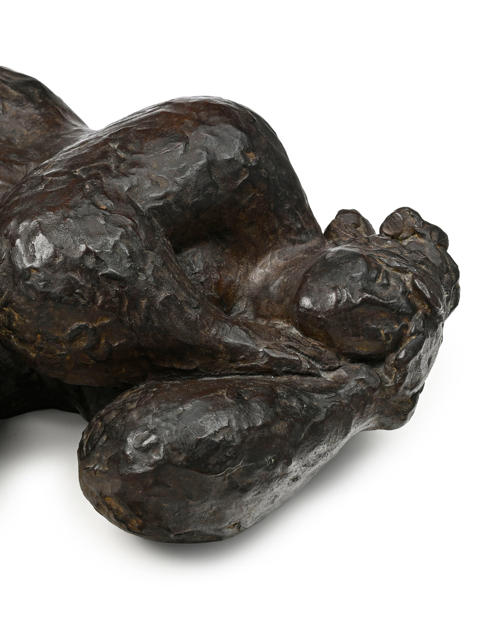 Franco Mauro Franchi (1951), Femme nue couchée, sculpture en bronze, signée, long. 46 cm - 3