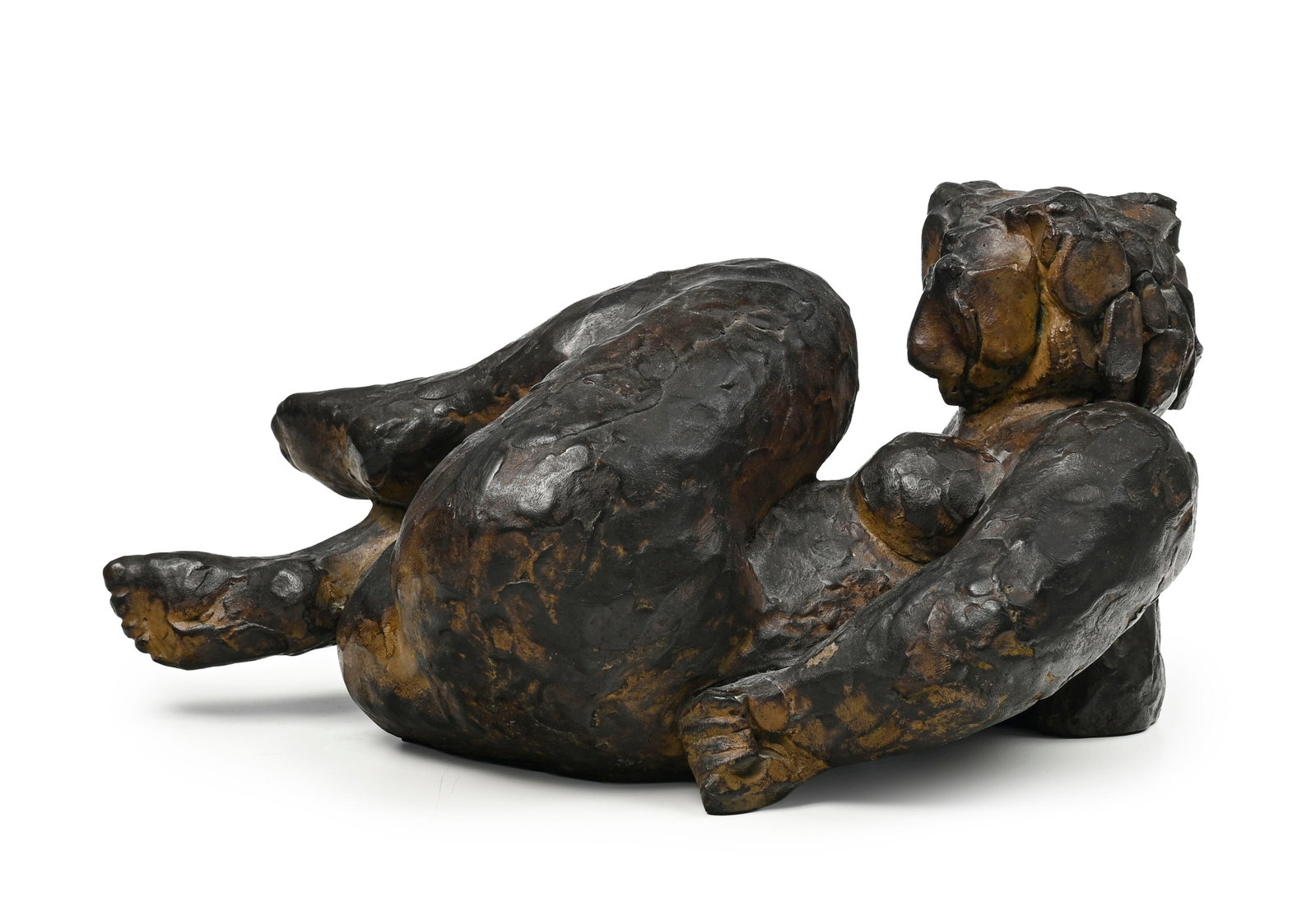 Franco Mauro Franchi (1951), Femme nue allongée, sculpture en bronze, signée, long. 29 cm - 2