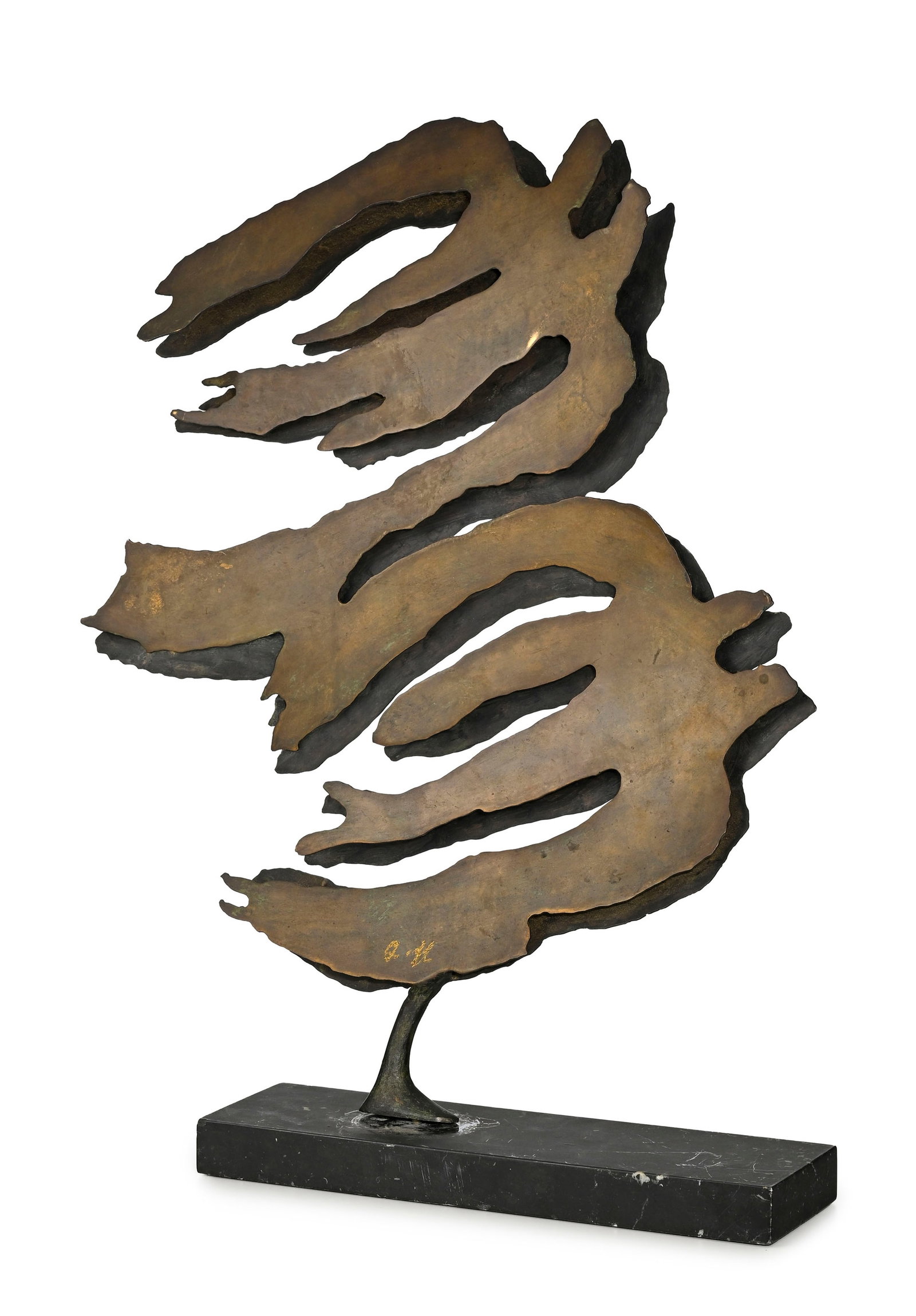 Robert Helman (1910-1990), L'envol, sculpture en bronze sur socle en marbre, monogrammée, h. 59 - 3