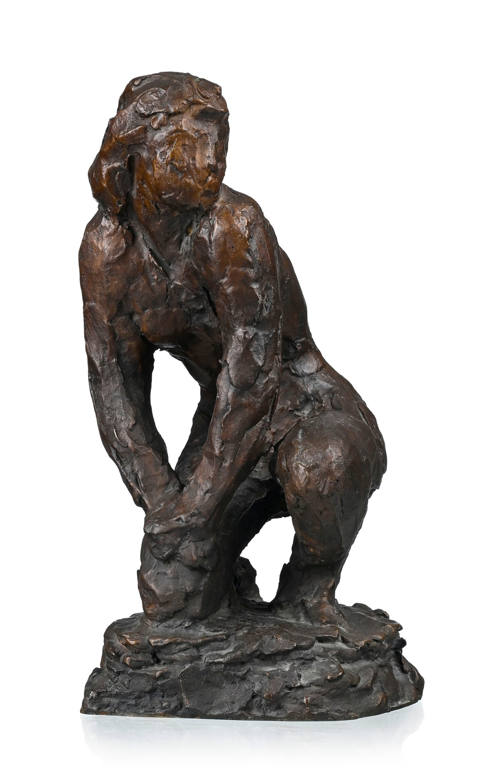 Henri Paquet (1898-1975), Femme agenouillée, sculpture en bronze, signée, h. 28,5 cm: Henri Paquet (1898-1975), Femme agenouillée, sculpture en bronze, signée, h. 28,5 cm