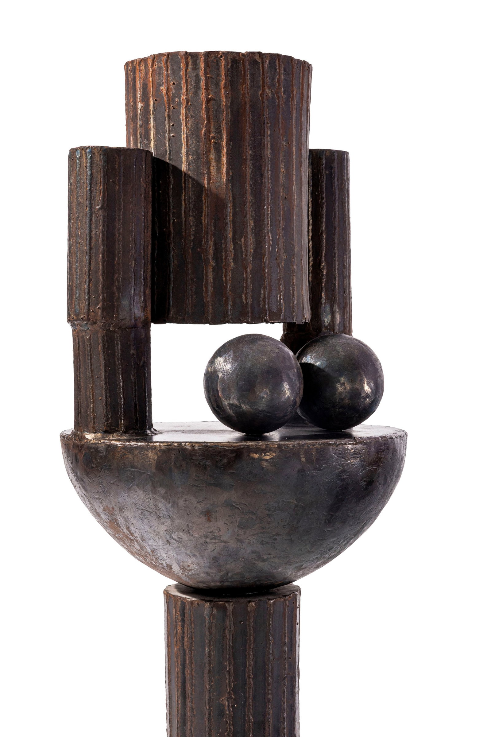 Henri Presset (1928-2013), Sans titre, lampadaire en alliage ferreux patiné, h. 172,5 cm Certi - 2