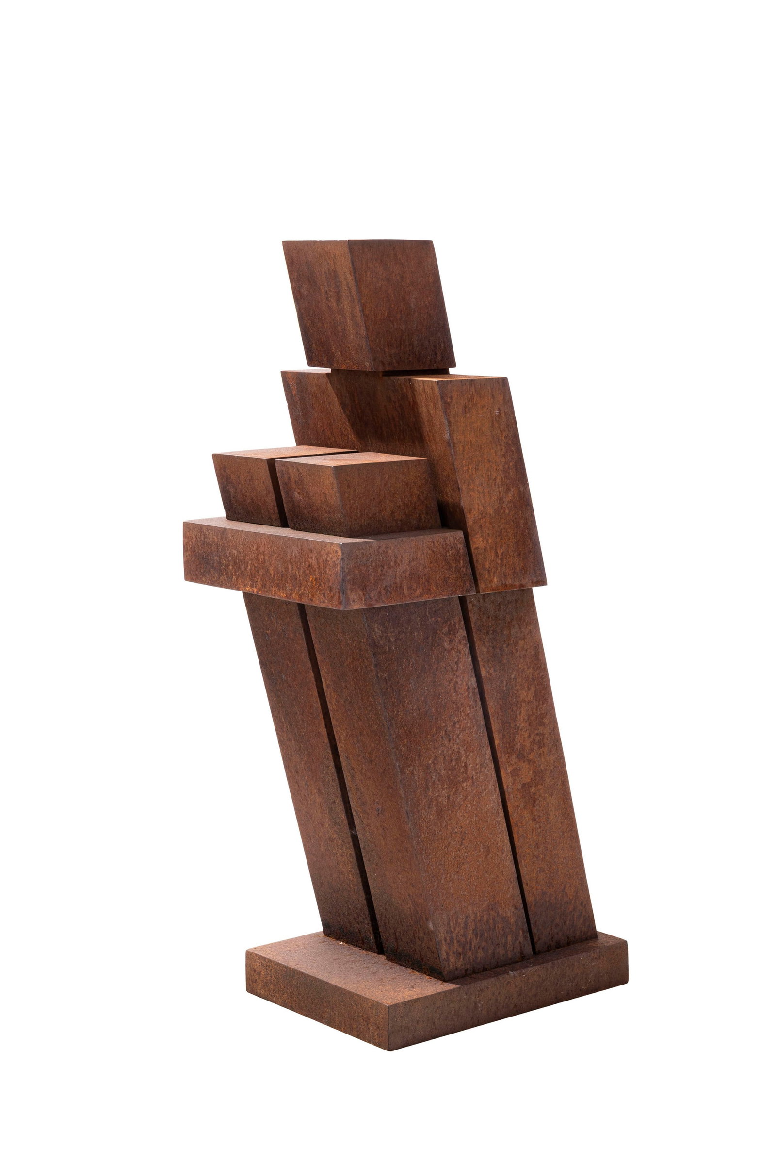 Henri Presset (1928-2013), "Oblique n°5", 1998, sculpture en fer, monogrammée, datée : Henri Presset (1928-2013), "Oblique n°5", 1998, sculpture en fer, monogrammée, datée et titrée sous la base, h. 68 cm