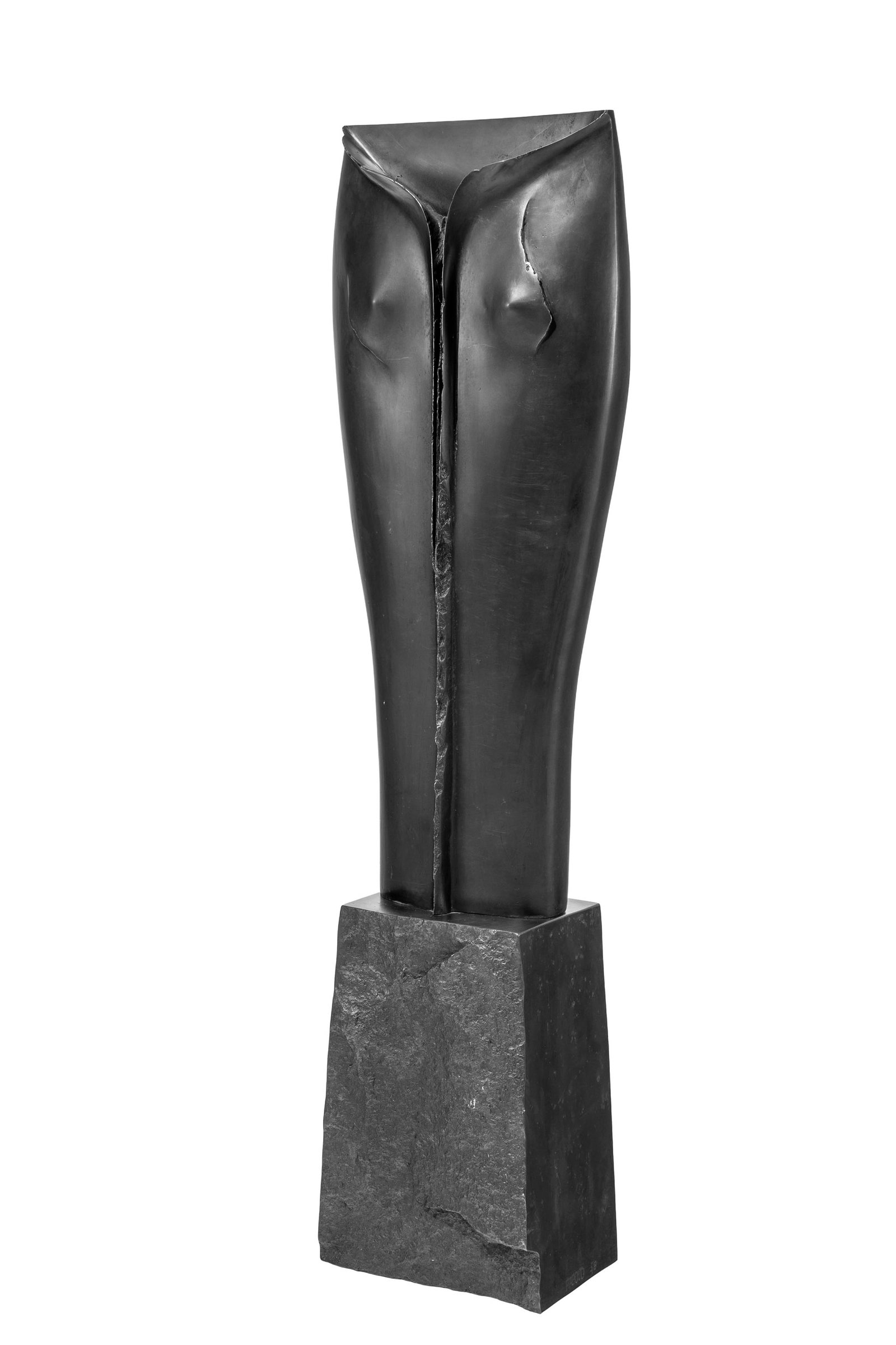 André Rabou (1949), "Jeune fille debout", 2001, sculpture en bronze à patine noire, sign&# - 2