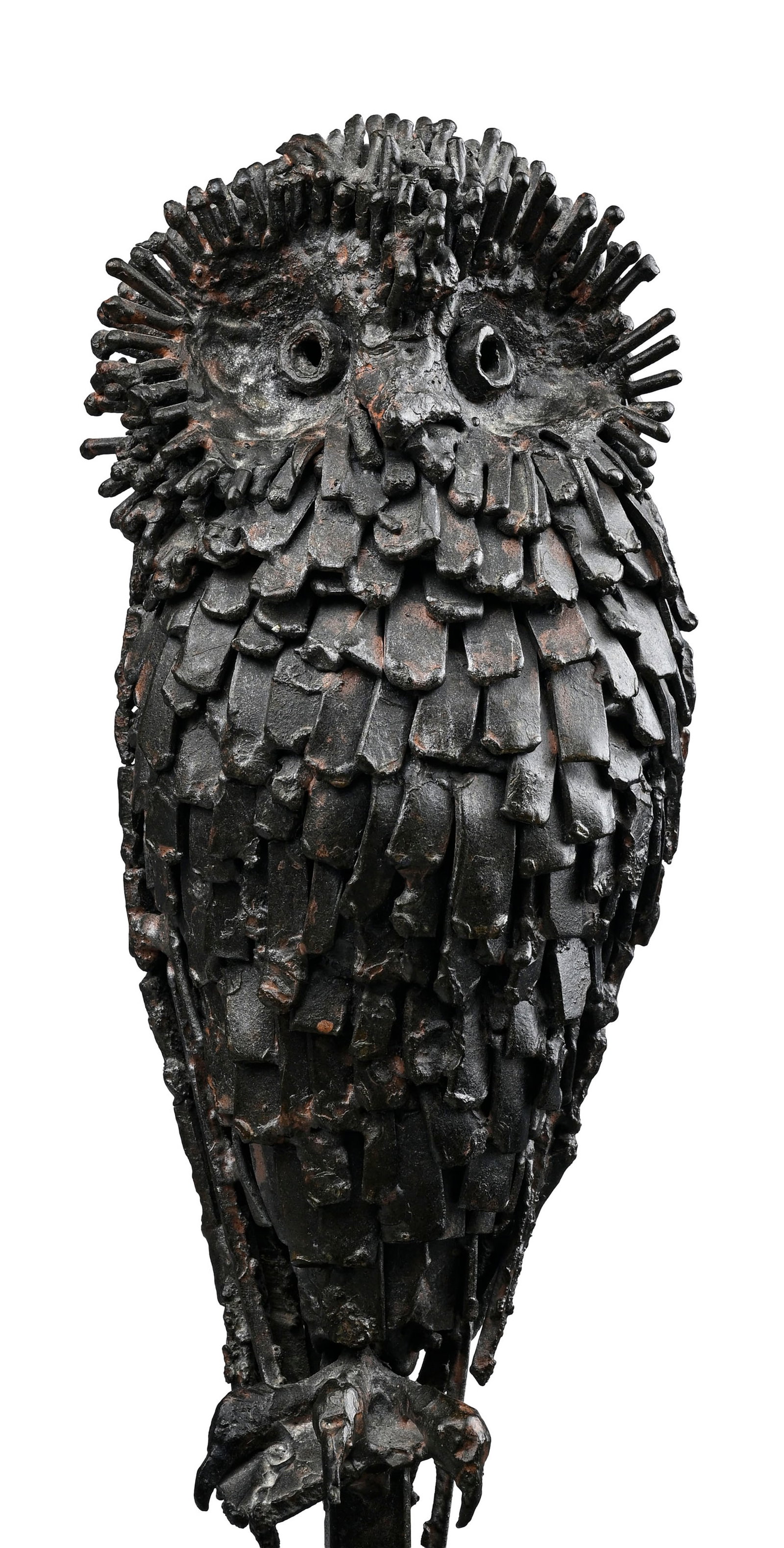 Walter Weibel@ (1924-2006), Hibou, sculpture en fer, signée, cachet Weibel "Pièce unique", - 4