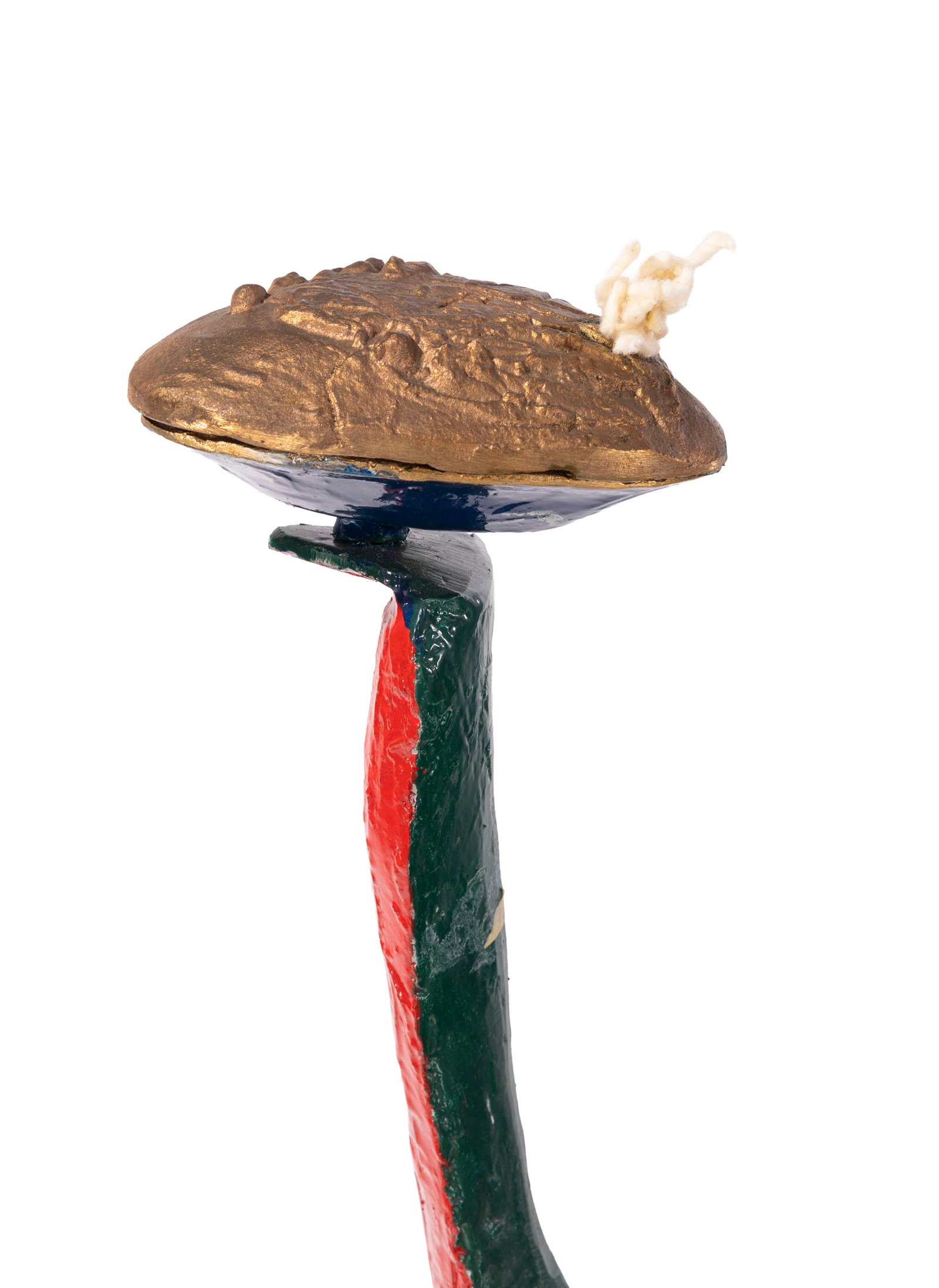 Ecole du XXe s., Candélabre, sculpture en bronze peint à neufs bras, chacun se terminant p - 2