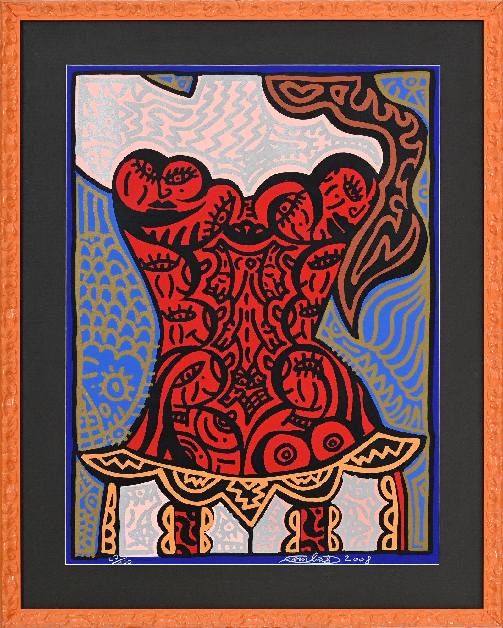 Robert Combas (1957), d'après, "Guêpière", 2008, lithographie en couleurs, signé - 2
