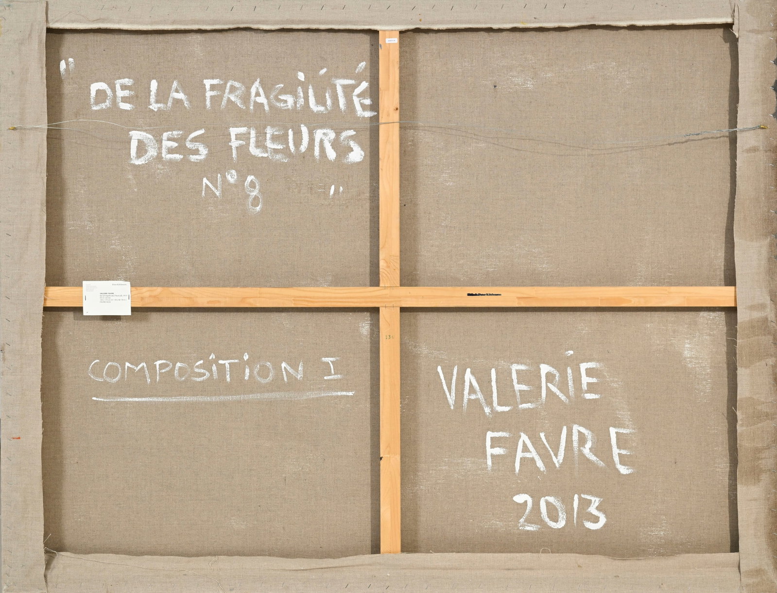 Valerie Favre (1959), "De la fragilité des fleurs no. 8", 2013, huile sur toile, signée, d - 3