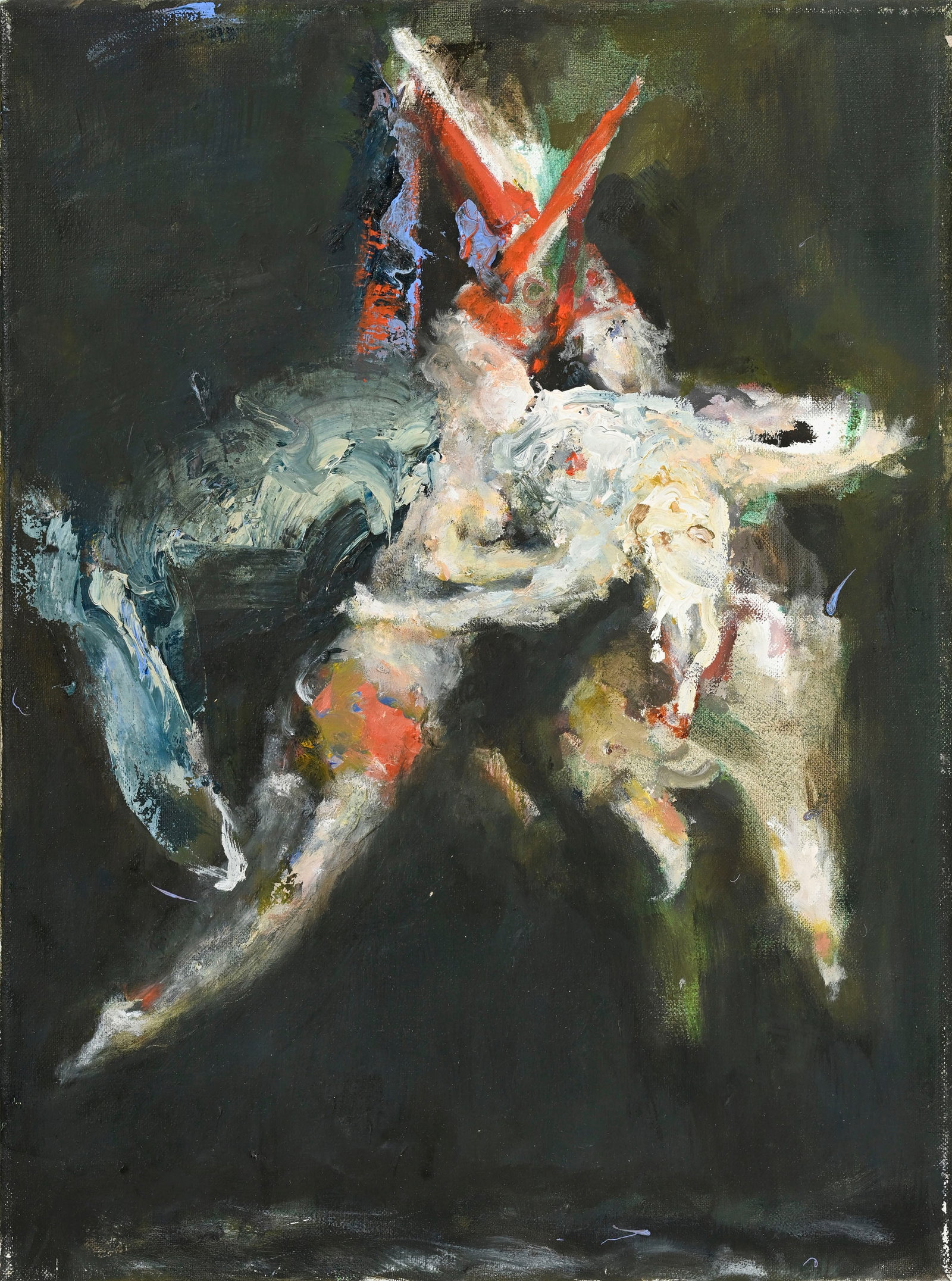 Valerie Favre (1959), "Ghost (nach Goya)", 2014, huile sur toile, signée, datée et titr: Valerie Favre (1959), "Ghost (nach Goya)", 2014, huile sur toile, signée, datée et titrée au verso, 40x30cm Au verso: étiquette de la Galerie Peter Kilchmann, Zurich, réf. FAV