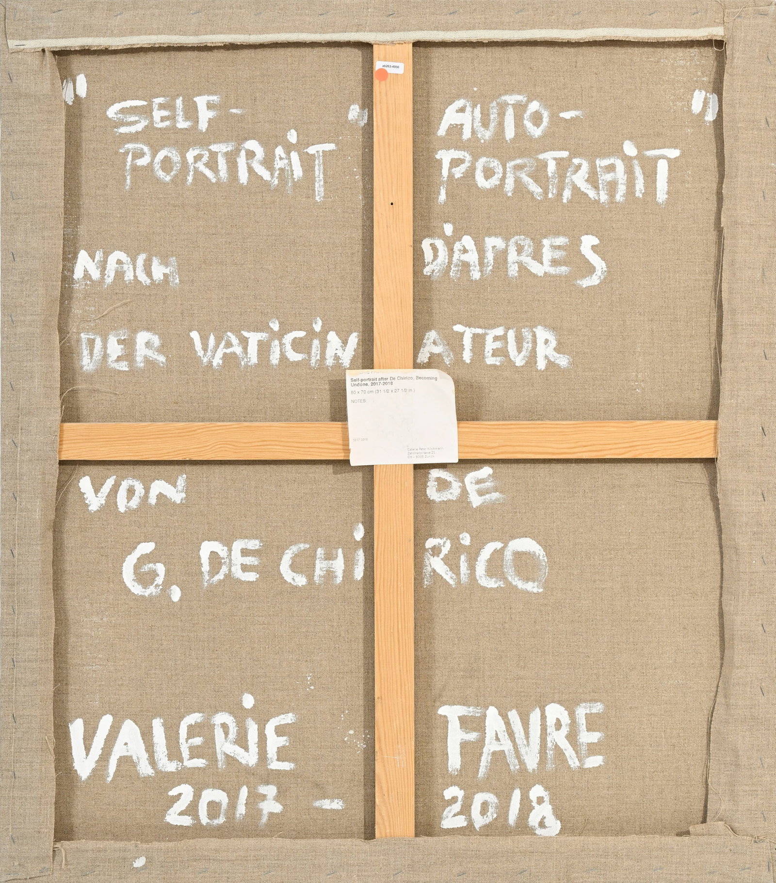 Valerie Favre (1959), "Self portrait after De Chirico Becoming Undone", 2017-2018, huile sur toile,  - 4