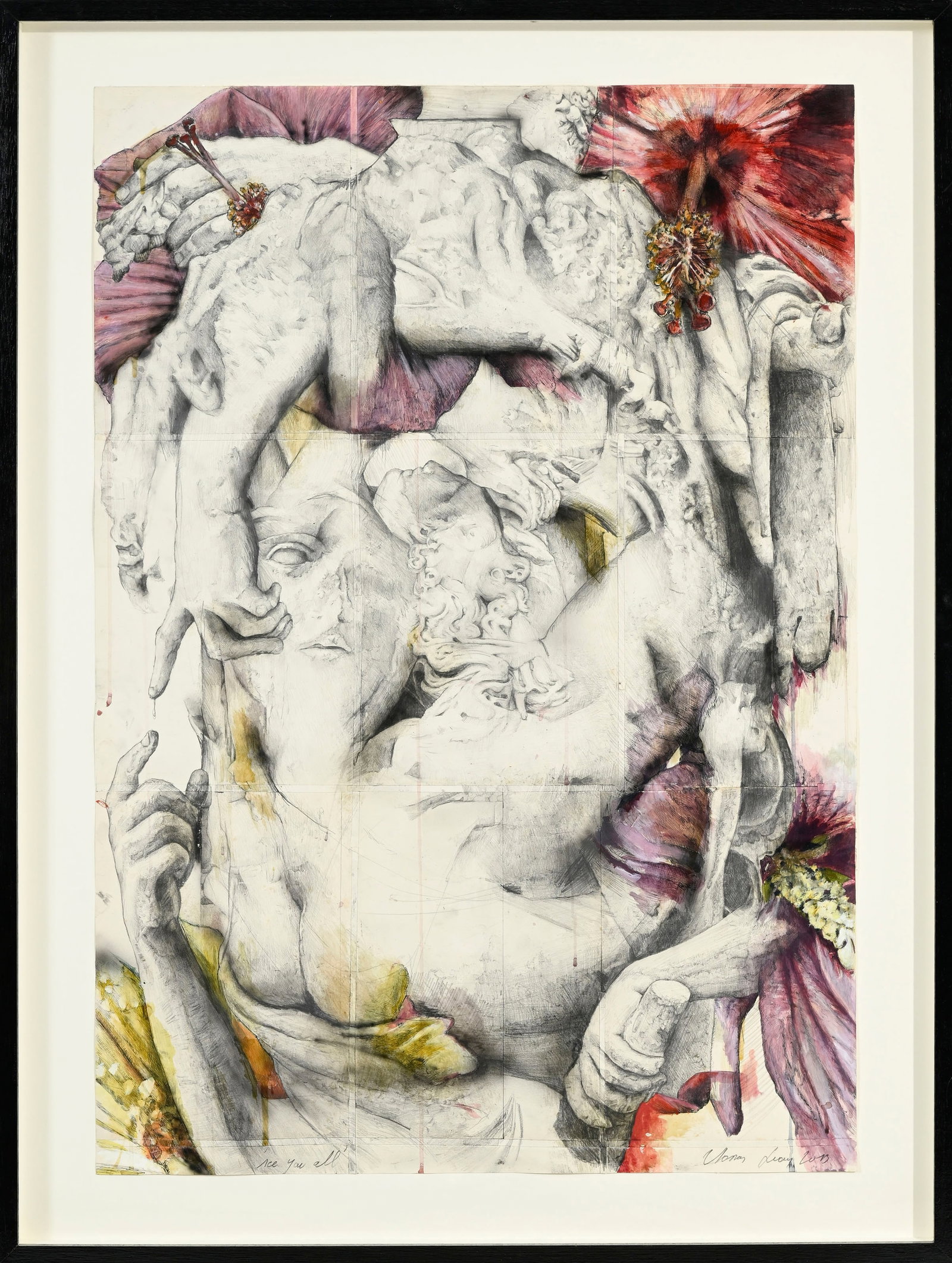 Thomas Lerooy (1981), "See you all", 2013, technique mixte sur papier, signée, datée et ti - 2