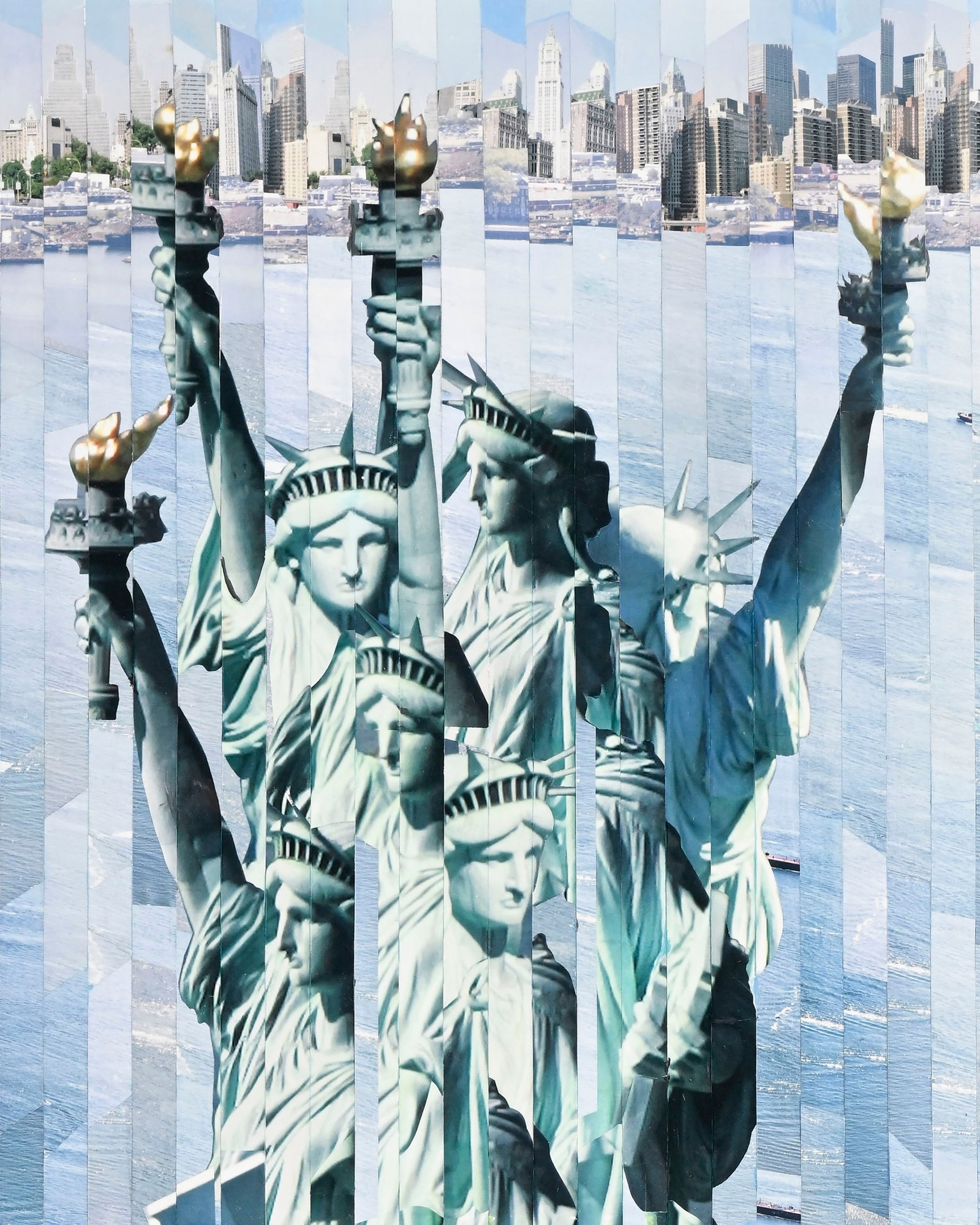 Serge Mendjisky (1929-2017), "Statue de la Liberté", 2007, monotype, photographies découp& - 3