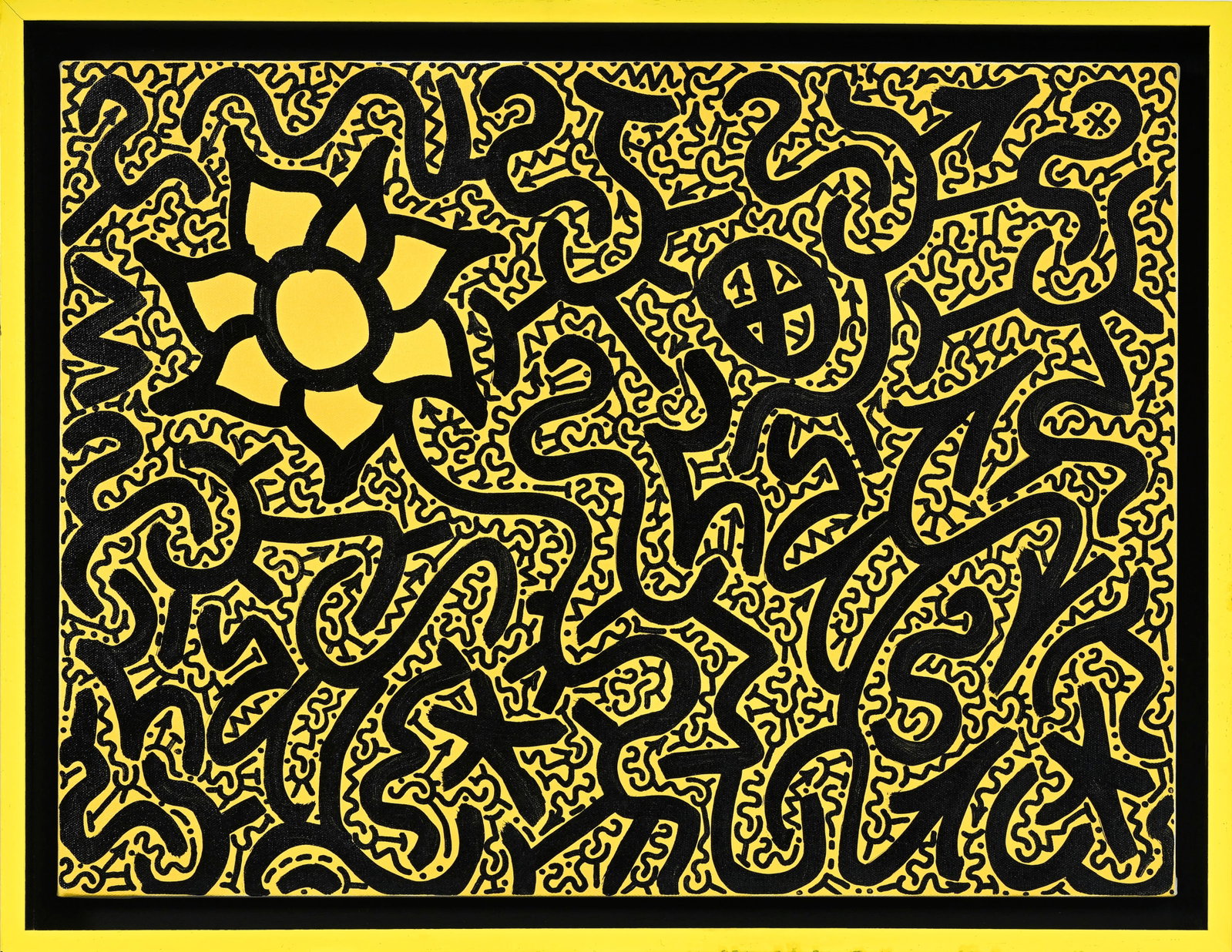 Angel Ortiz (1966), "Humming Flower", 2007, acrylique sur toile, signée au verso, 46x61 cm  - 2