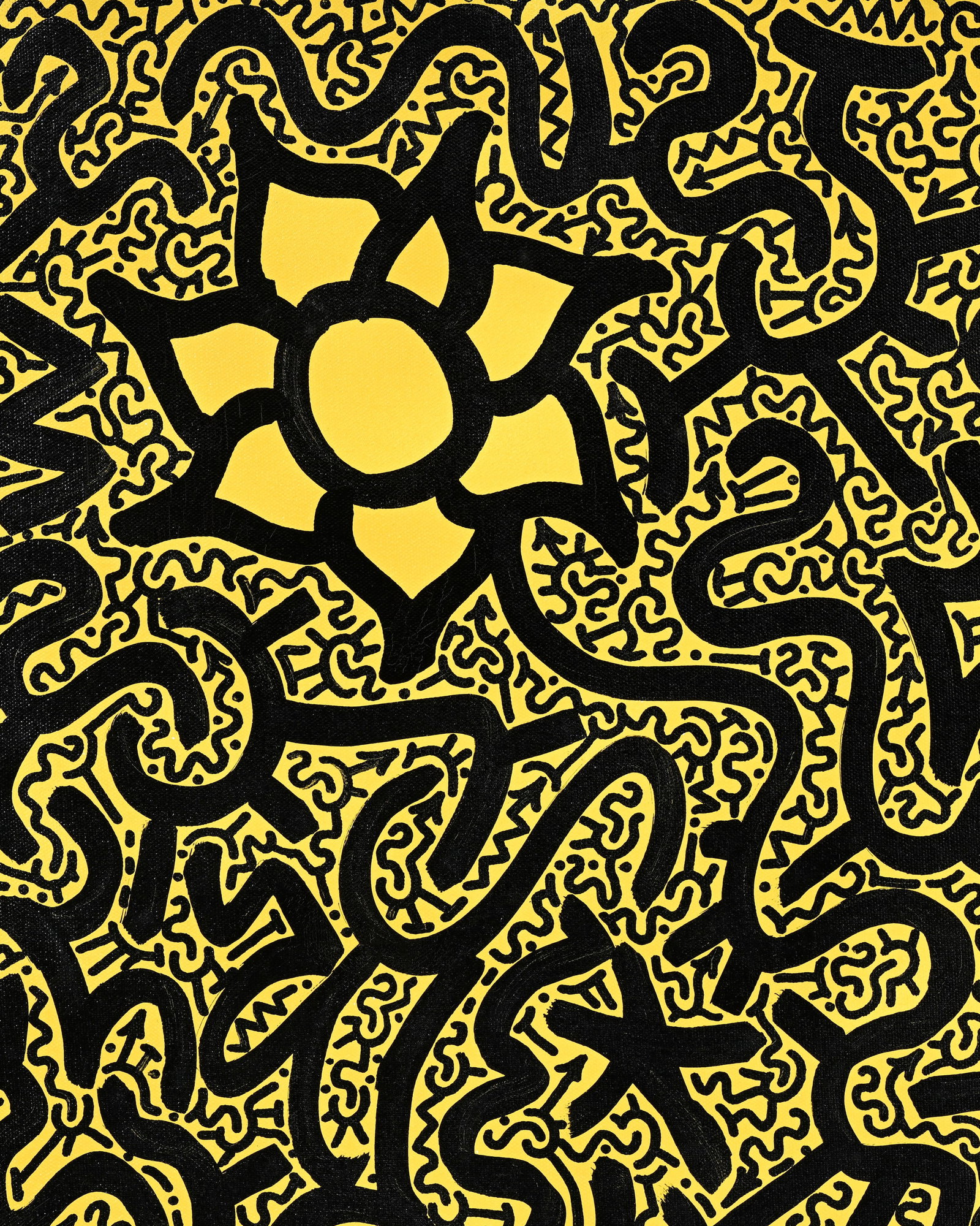 Angel Ortiz (1966), "Humming Flower", 2007, acrylique sur toile, signée au verso, 46x61 cm  - 3