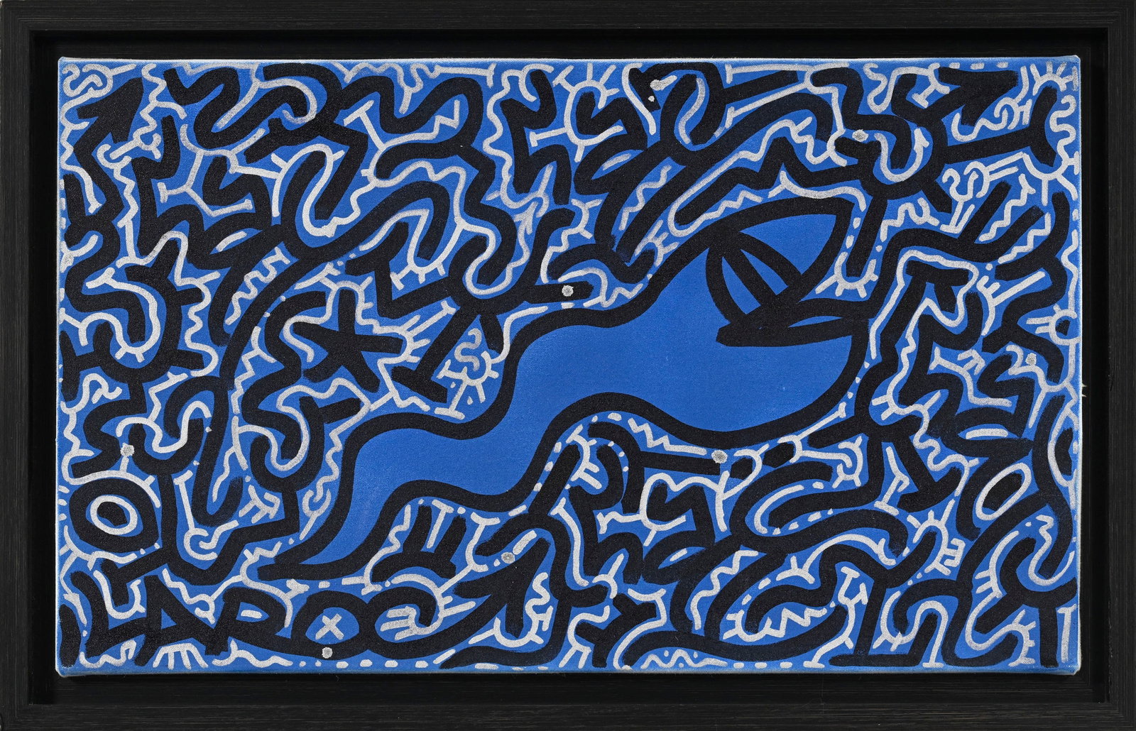 Angel Ortiz (1966), Sans titre, technique mixte sur toile, signée au verso, 45,5x76 cm - 2