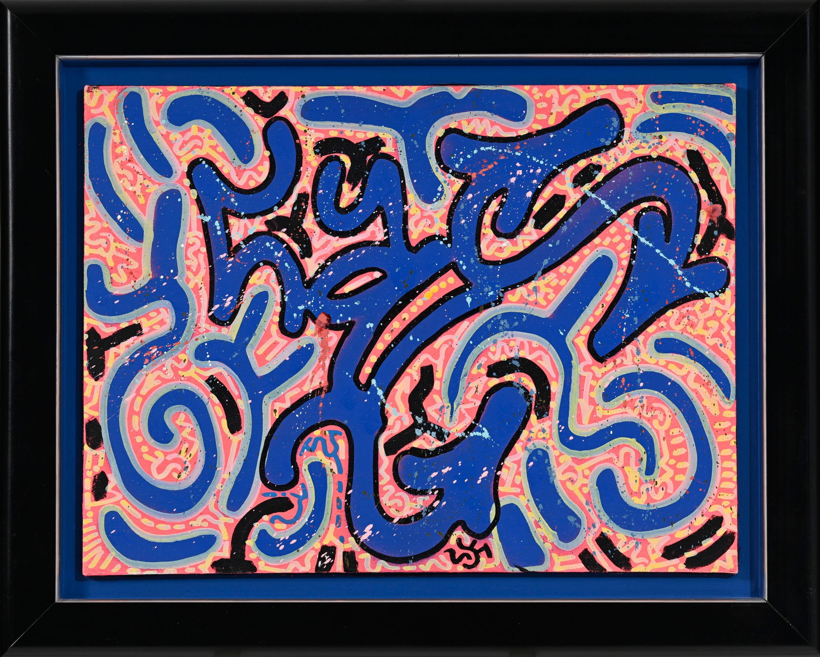Angel Ortiz (1966), "Blue Knight", 2011, technique mixte sur toile, signée, contresignée,  - 2