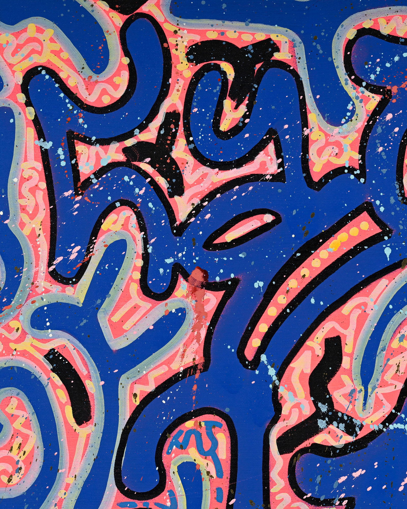 Angel Ortiz (1966), "Blue Knight", 2011, technique mixte sur toile, signée, contresignée,  - 3