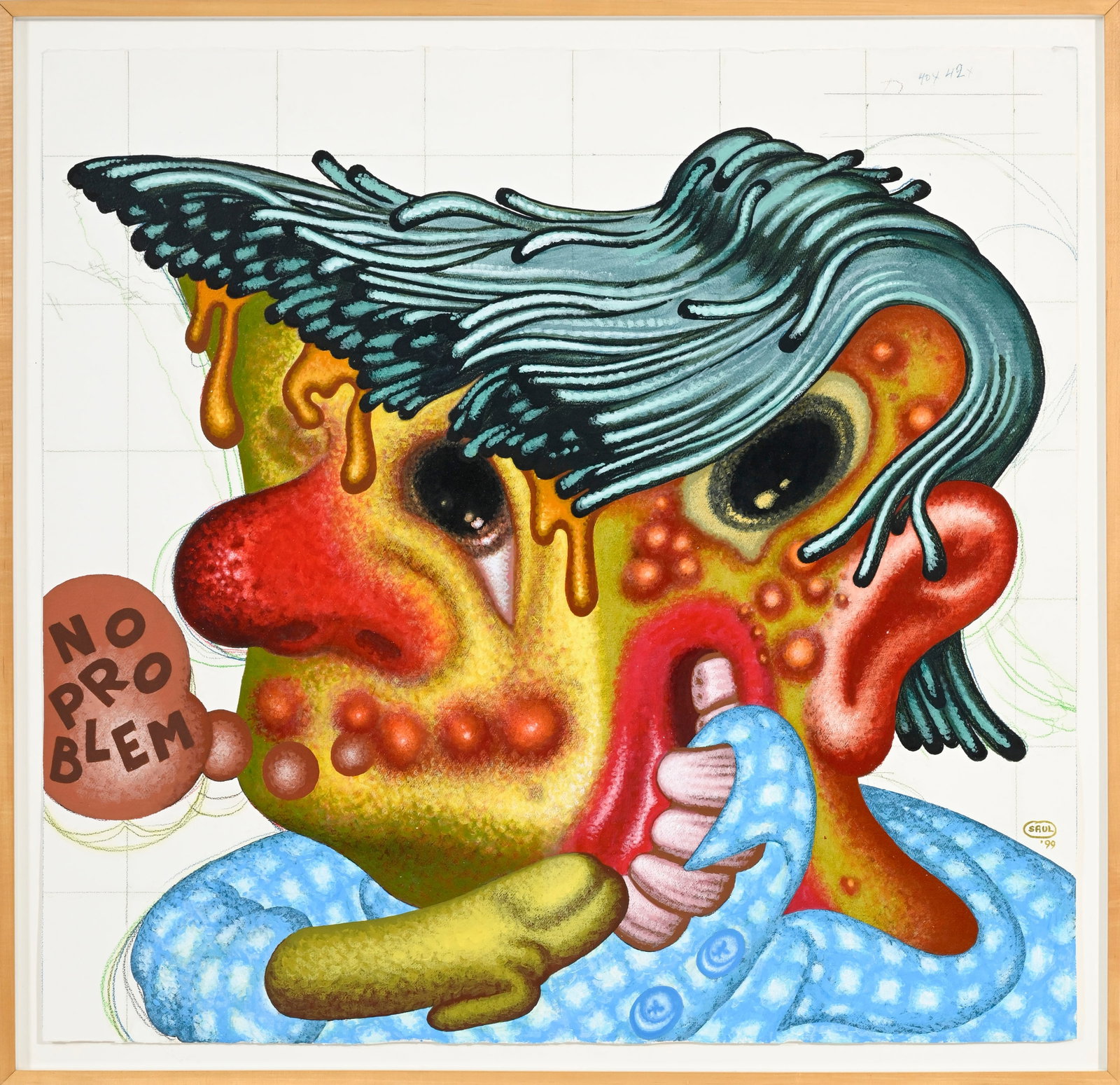 Peter Saul (1939), "No problem", 1999, acrylique et crayon de couleur sur papier, signée, dat&# - 2