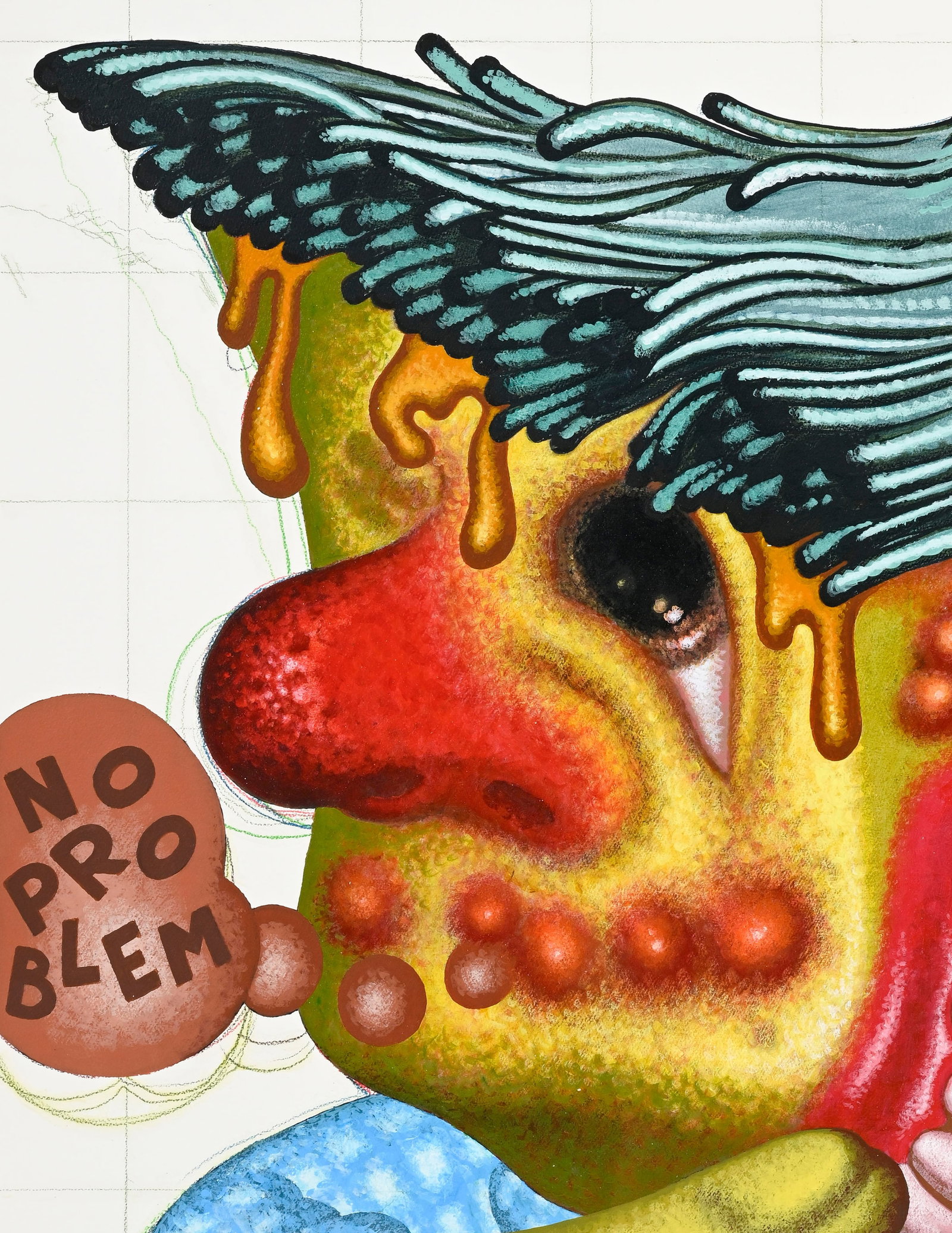 Peter Saul (1939), "No problem", 1999, acrylique et crayon de couleur sur papier, signée, dat&# - 3