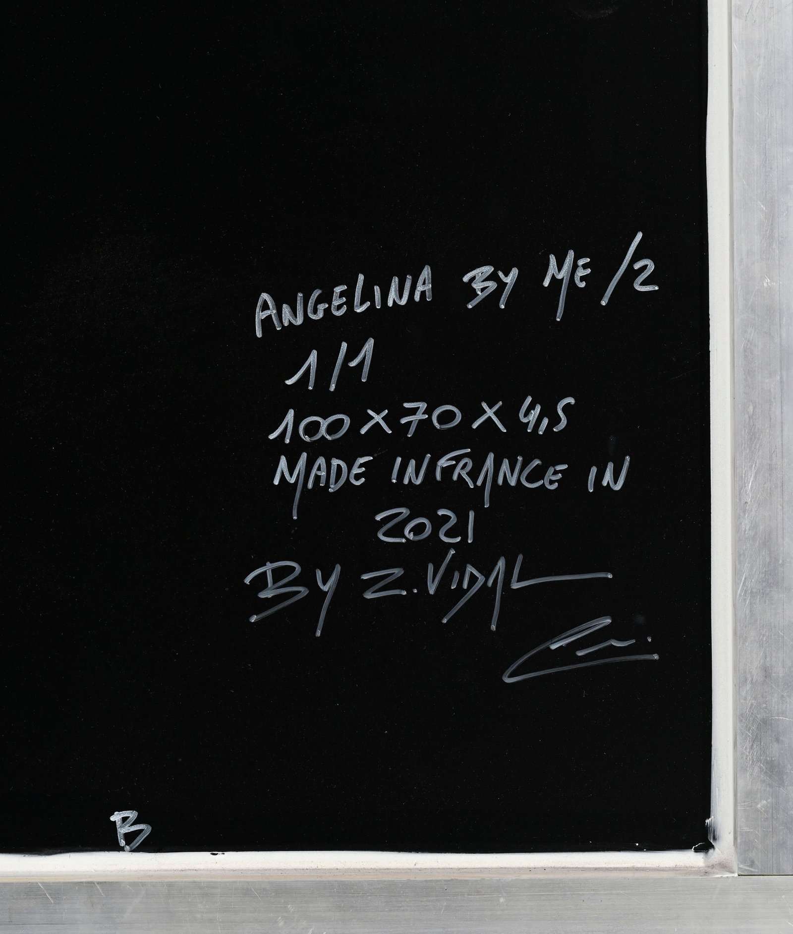 Zacharie Vidal (1981), "Angelina by me /2", 2021, technique mixte sur aluminium, signée, contre - 6