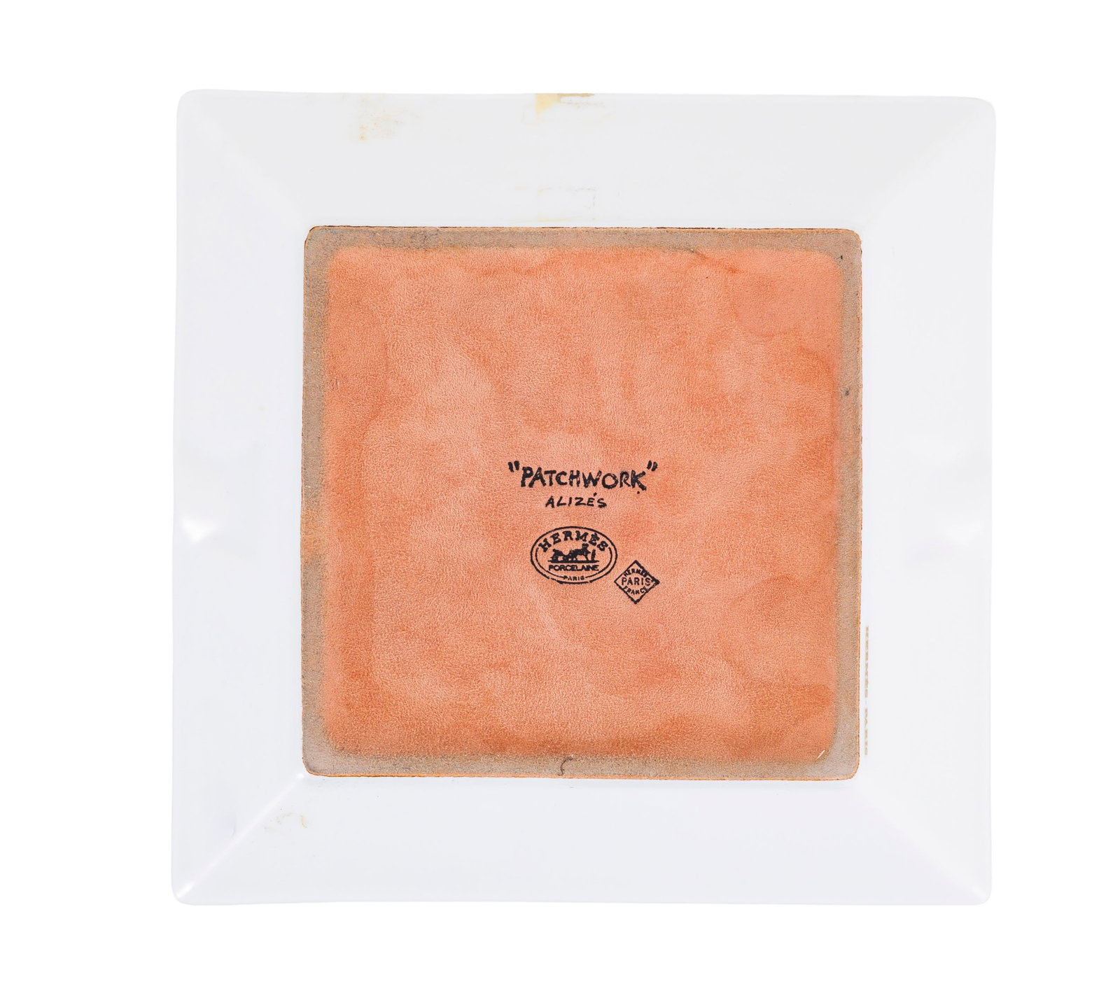 Hermès. Cendrier vide-poche en porcelaine, Paris, modèle Patchwork Alizés, 15,5x15,5  - 3