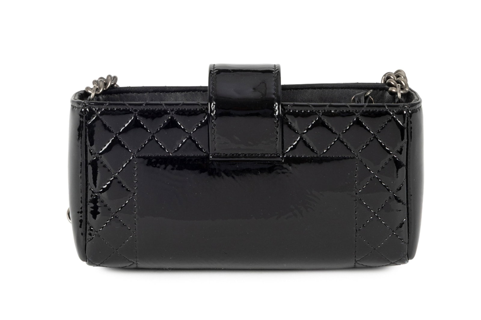 Chanel, pochette à téléphone Boy, 2013-2014, en cuir vernis noir, bandoulière, b - 3