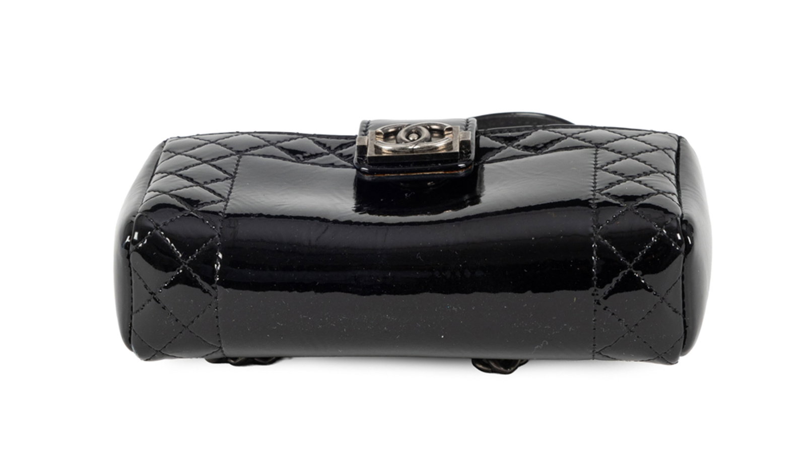 Chanel, pochette à téléphone Boy, 2013-2014, en cuir vernis noir, bandoulière, b - 4