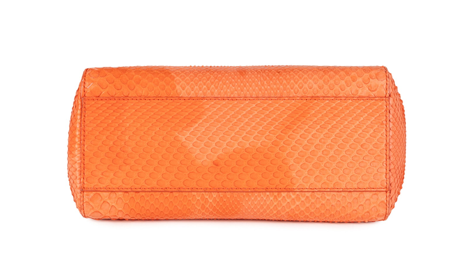 Fendi, sac Mini Peekaboo en python orange corail, garnitures en métal doré, poignée s - 3