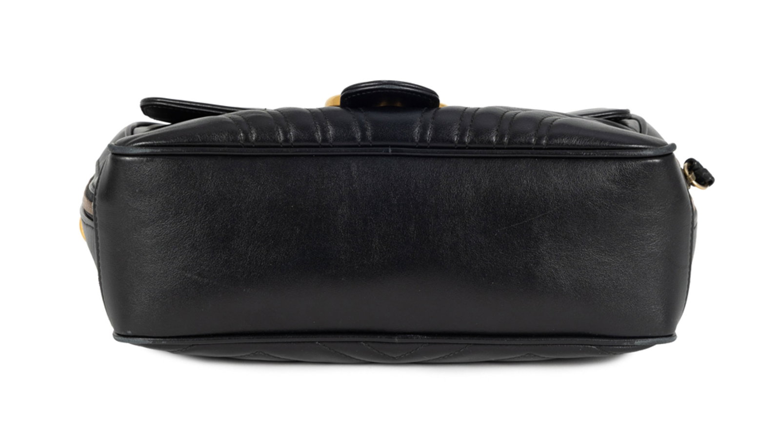 Gucci, sac GG Marmont en cuir noir matelassé chevrons, garnitures en métal doré, ferm - 4