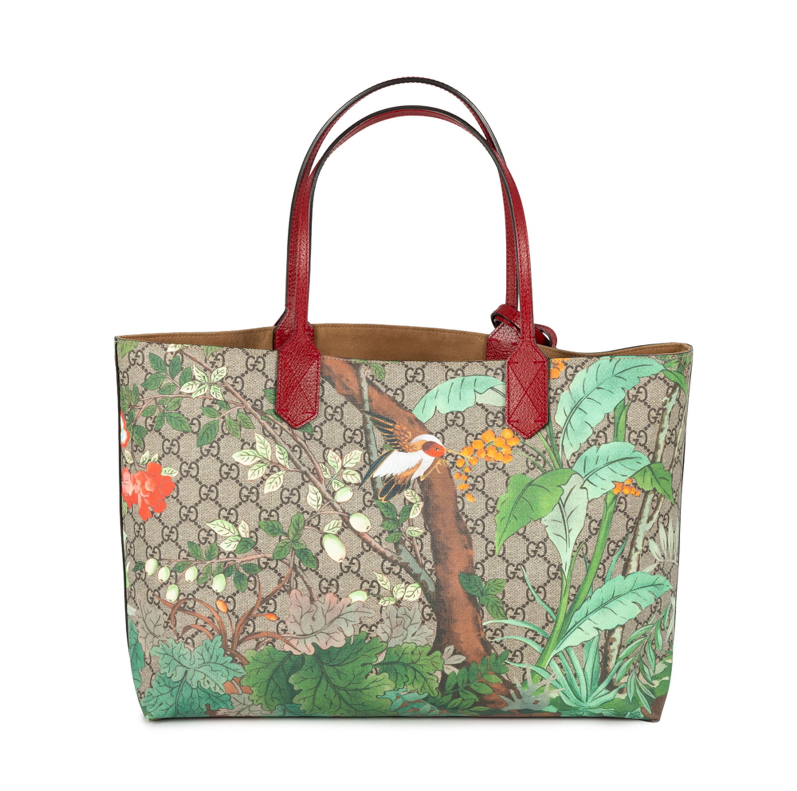 Gucci, sac GG Supreme Tian Cabas en toile enduite imprimée jungle et oiseau exotique, poign - 2