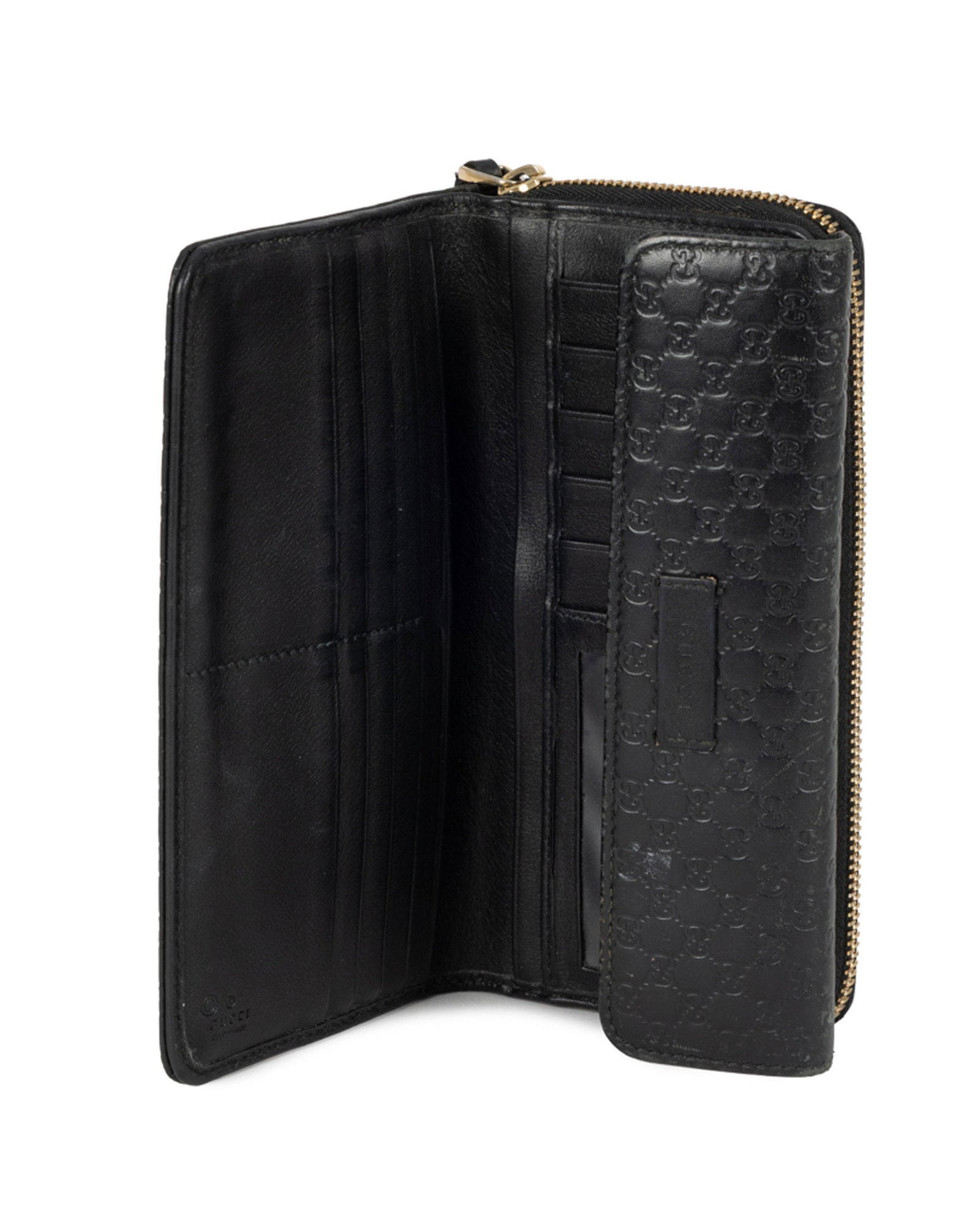 Gucci, porte feuille en cuir pressé Guccissima, compartiment pièces zippé et un c - 3