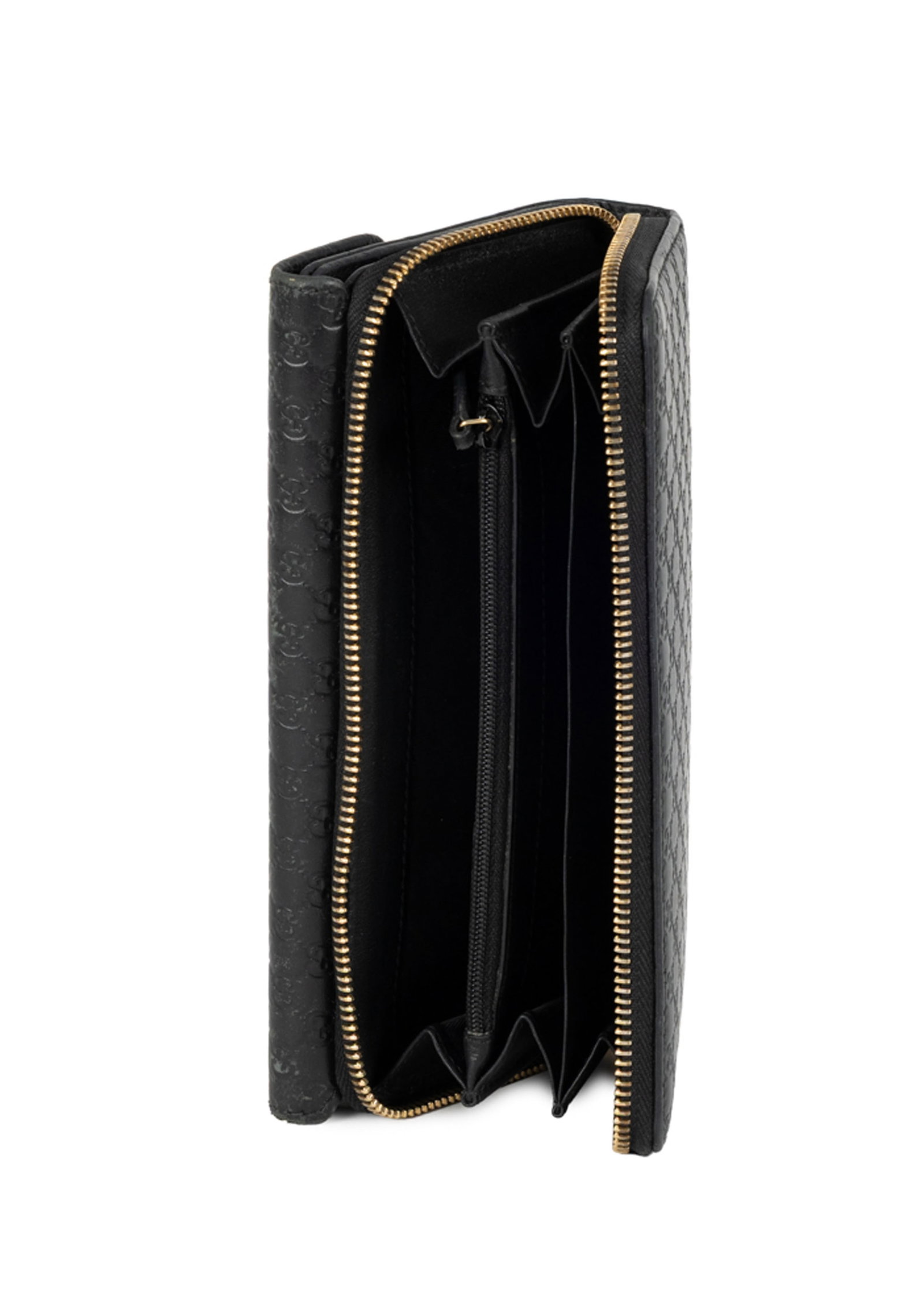 Gucci, porte feuille en cuir pressé Guccissima, compartiment pièces zippé et un c - 4