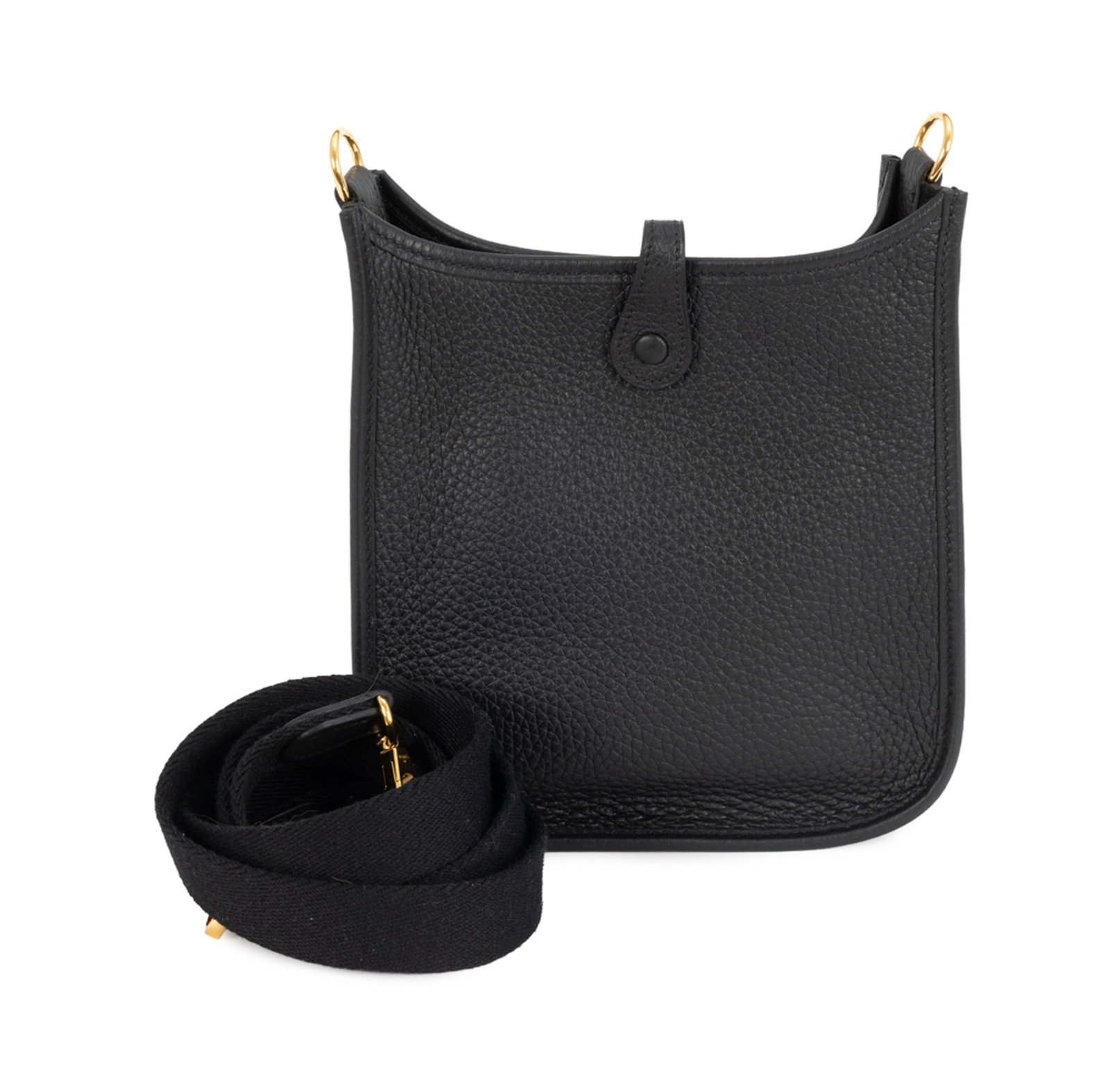 Hermès, sac Mini Evelyne TPM en cuir Togo noir, année 2021, bandoulière fixe en toile - 2