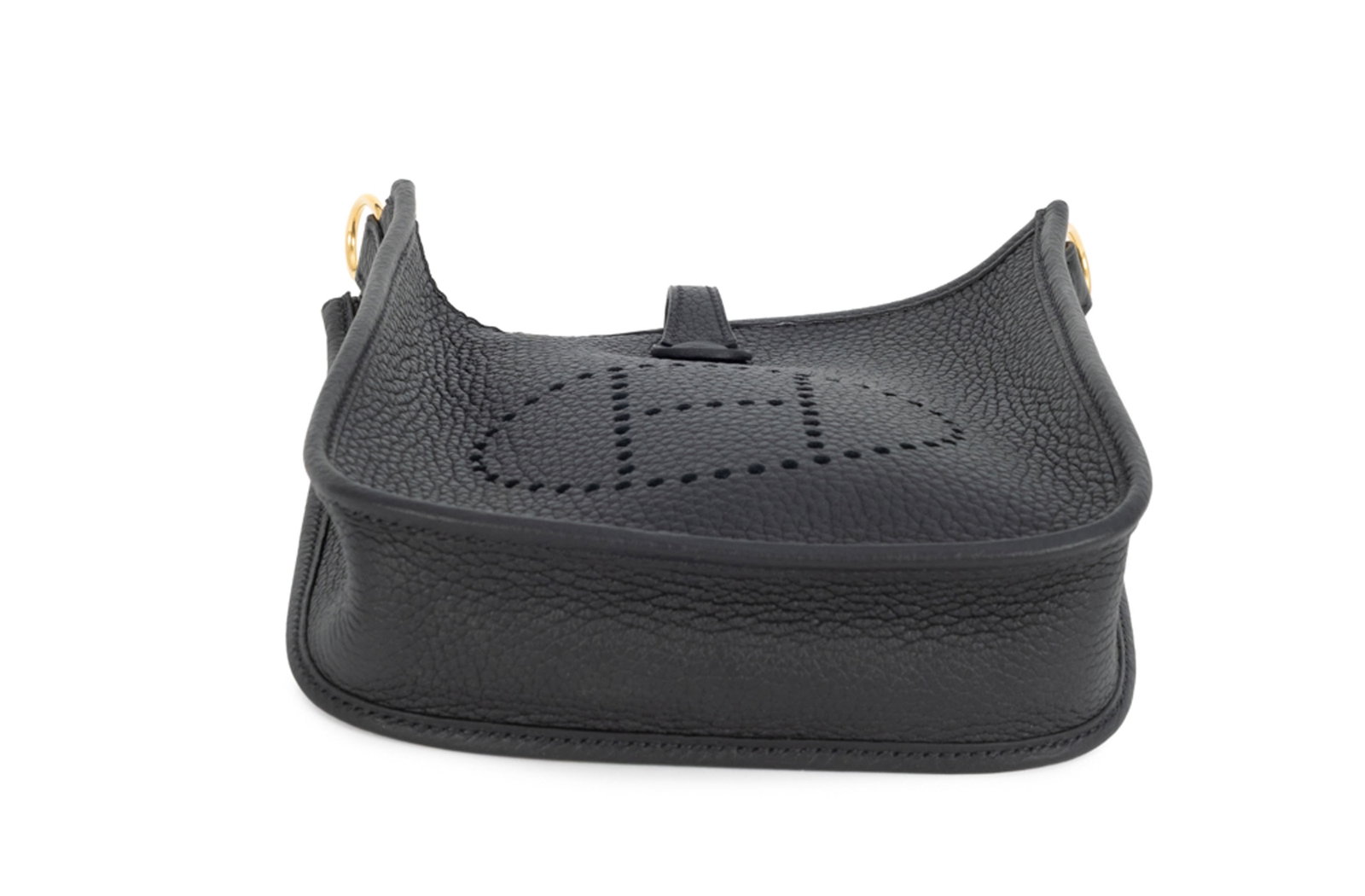 Hermès, sac Mini Evelyne TPM en cuir Togo noir, année 2021, bandoulière fixe en toile - 4
