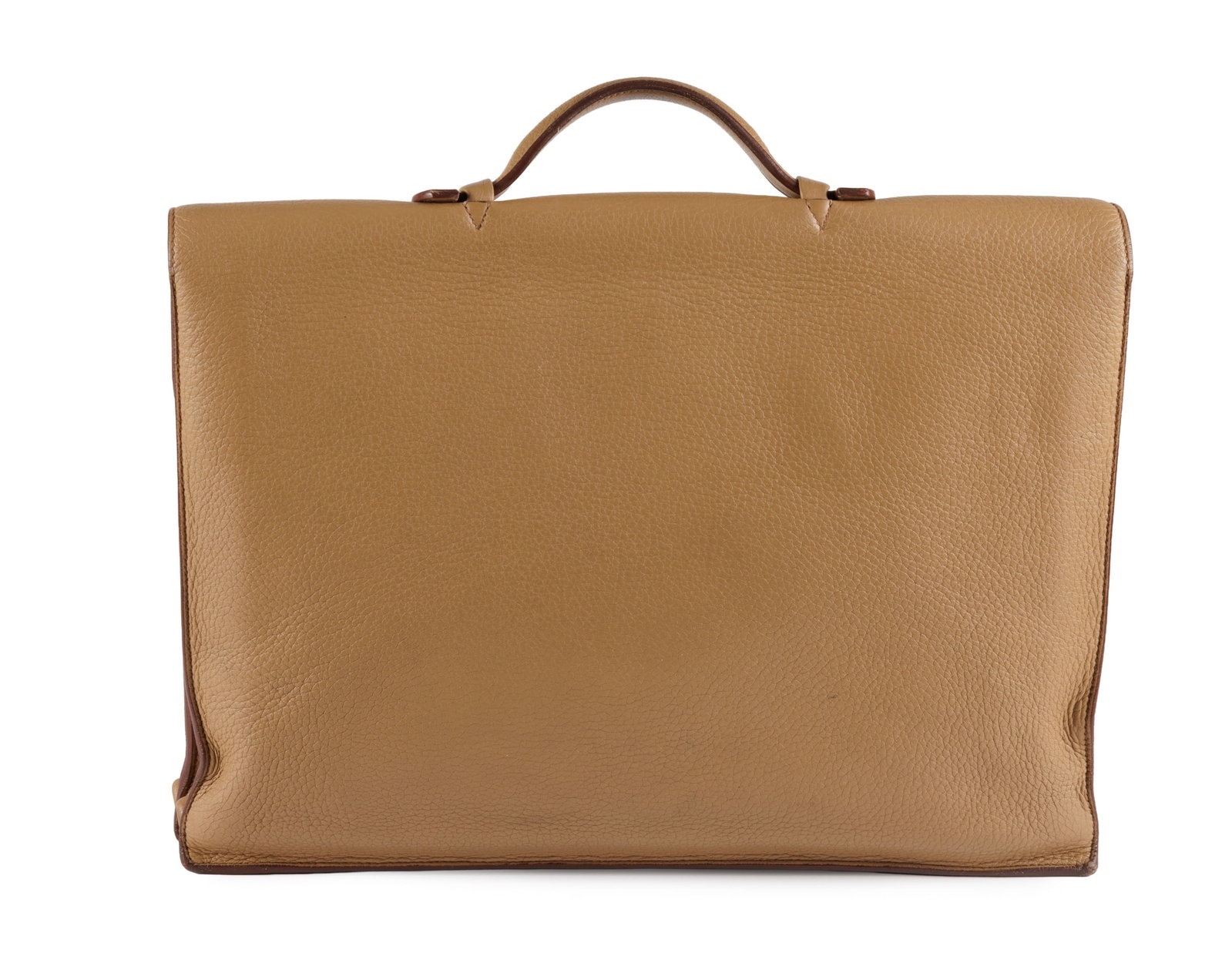 Hermès, sac à dépêches en cuir Togo cannelle, année 2008, à deux souff - 2
