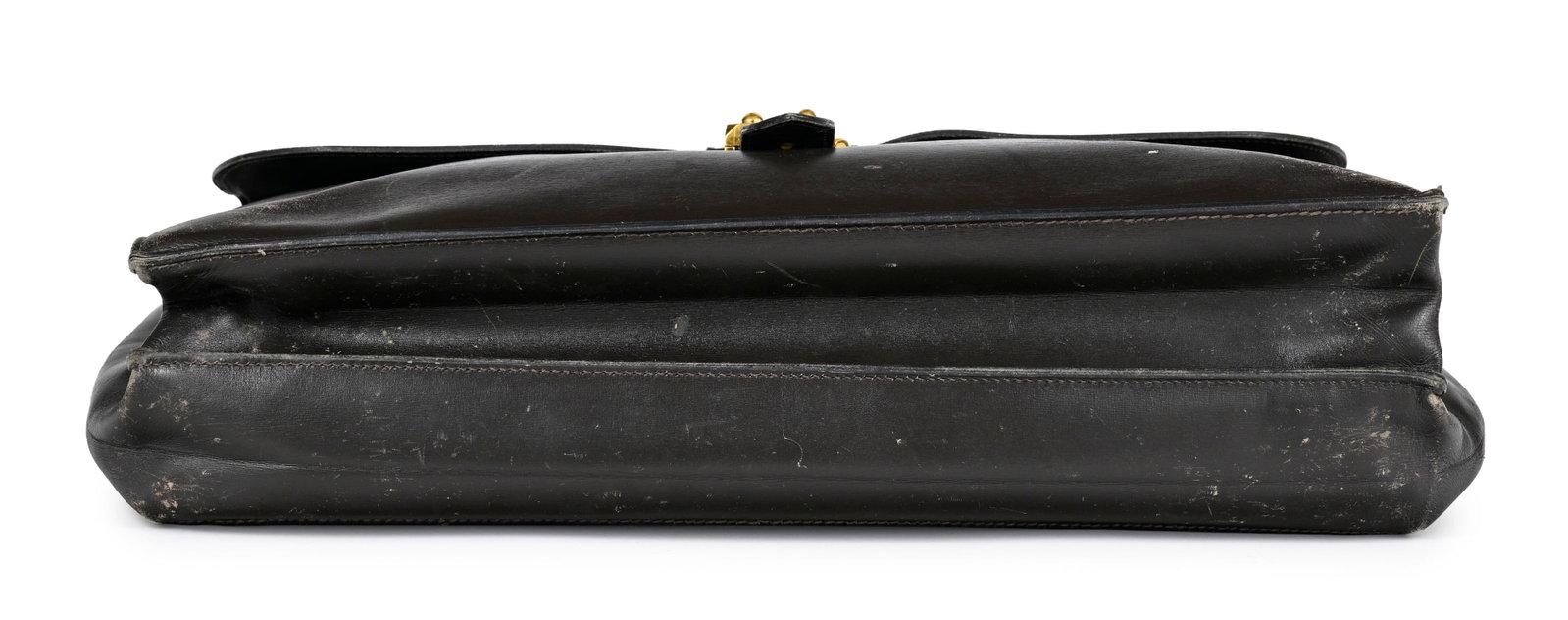 Hermès, sac à dépêches vintage en cuir box marron, année 1990, double souff - 3